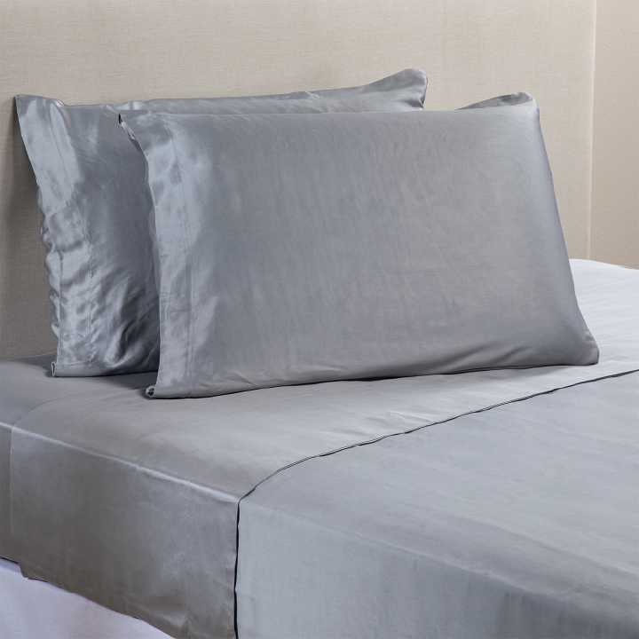 Juego de Sábanas Bambu 300 Hilos Gris Super King Relan-0