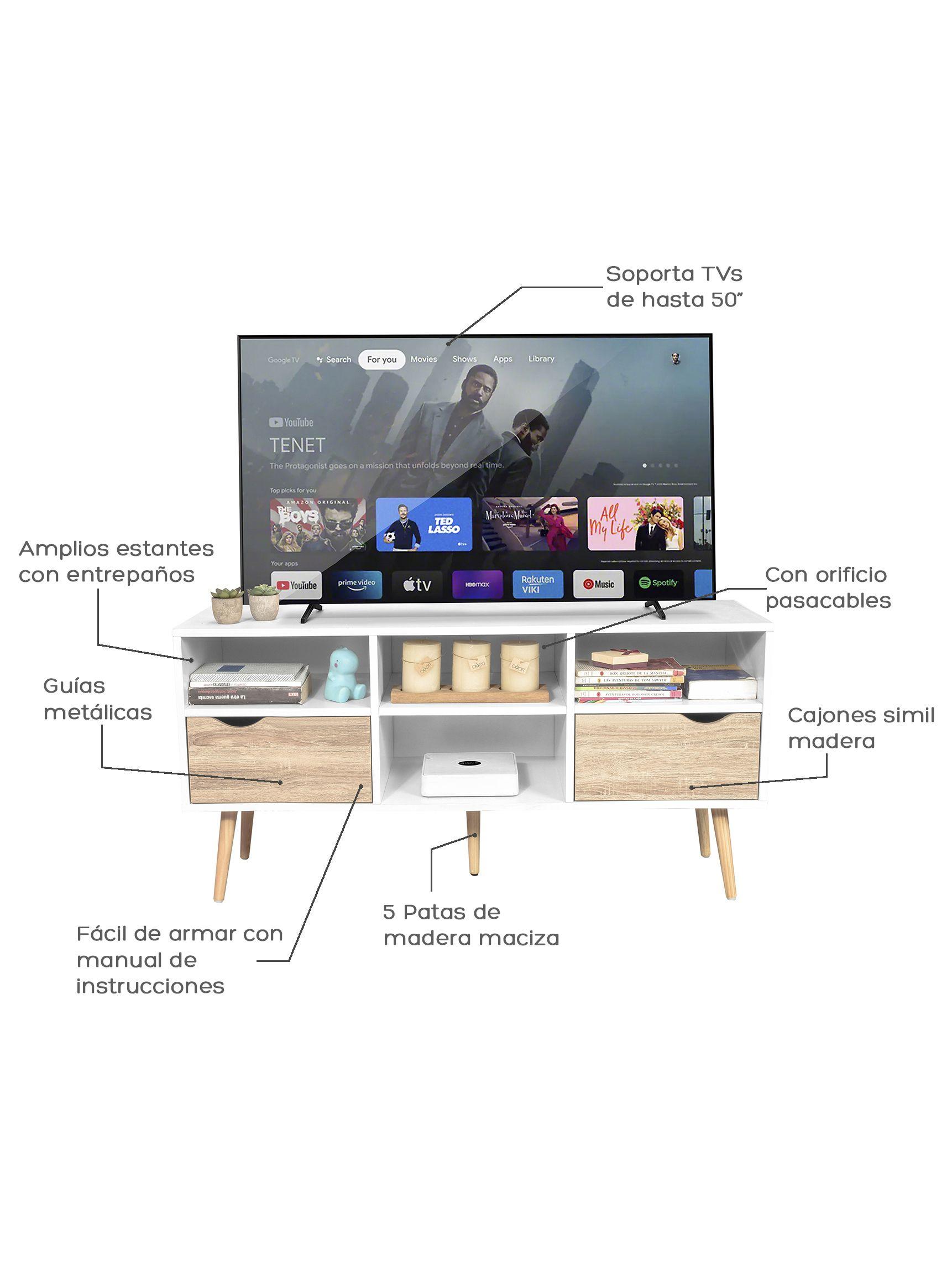Rack de TV Top Living Bolonia con Cajones 117cm Nórdico-3