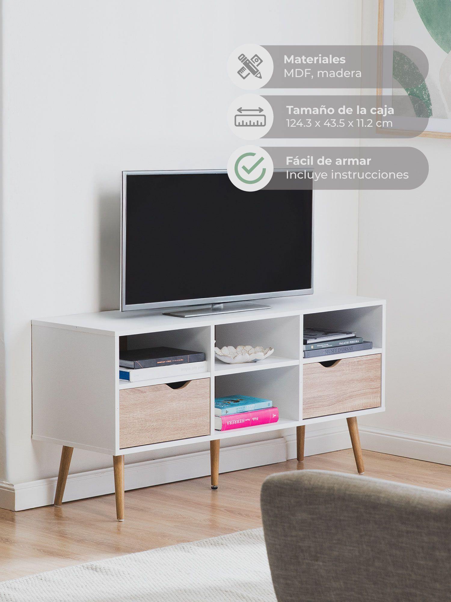 Rack de TV Top Living Bolonia con Cajones 117cm Nórdico-3