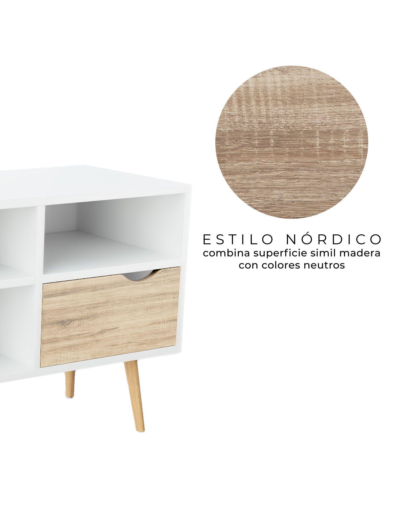 Rack de TV Top Living Bolonia con Cajones 117cm Nórdico-5