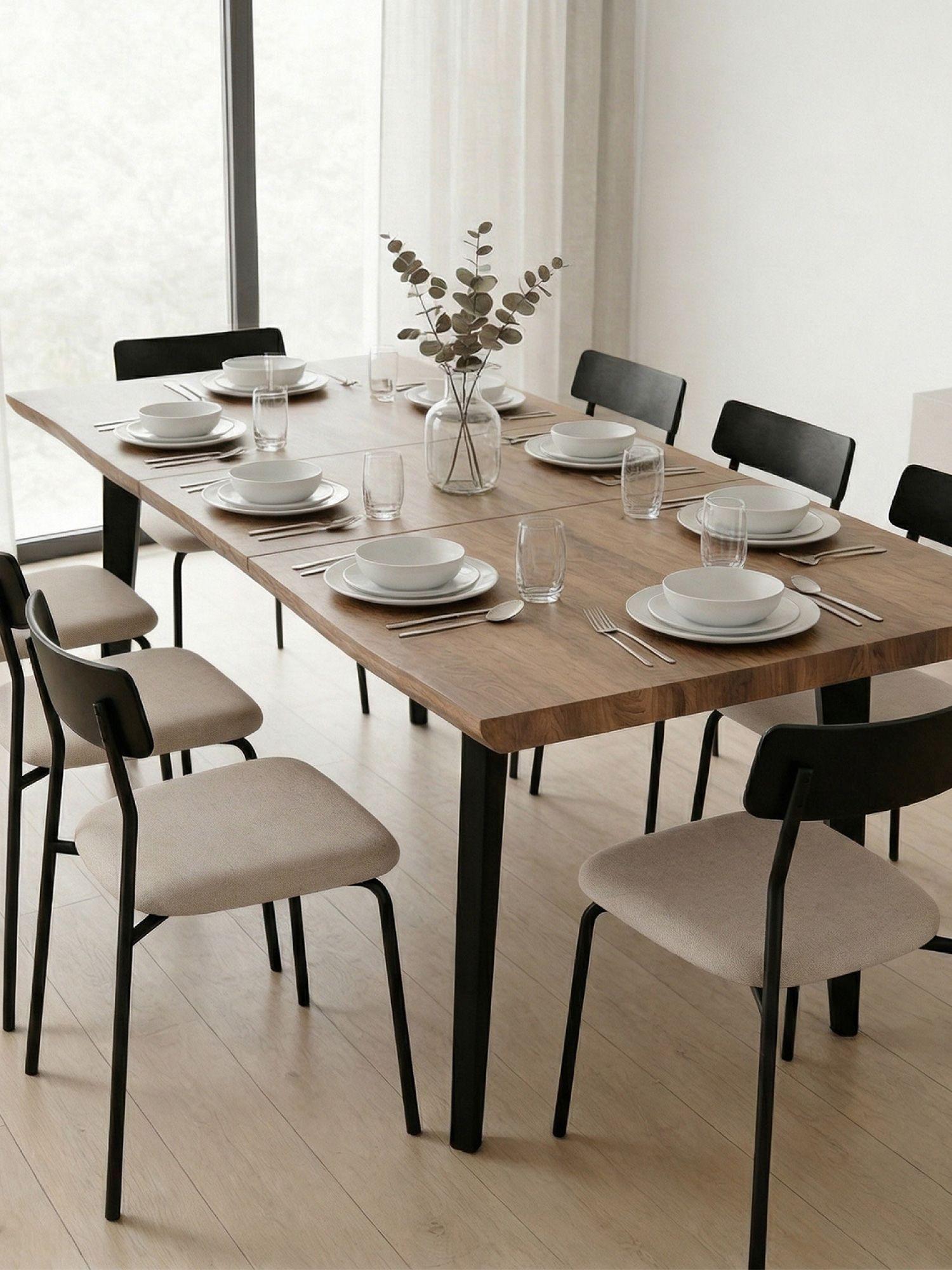 Mesa de Comedor Extensible Relan Trowa 160-200 x 90 x 76 Cm-4