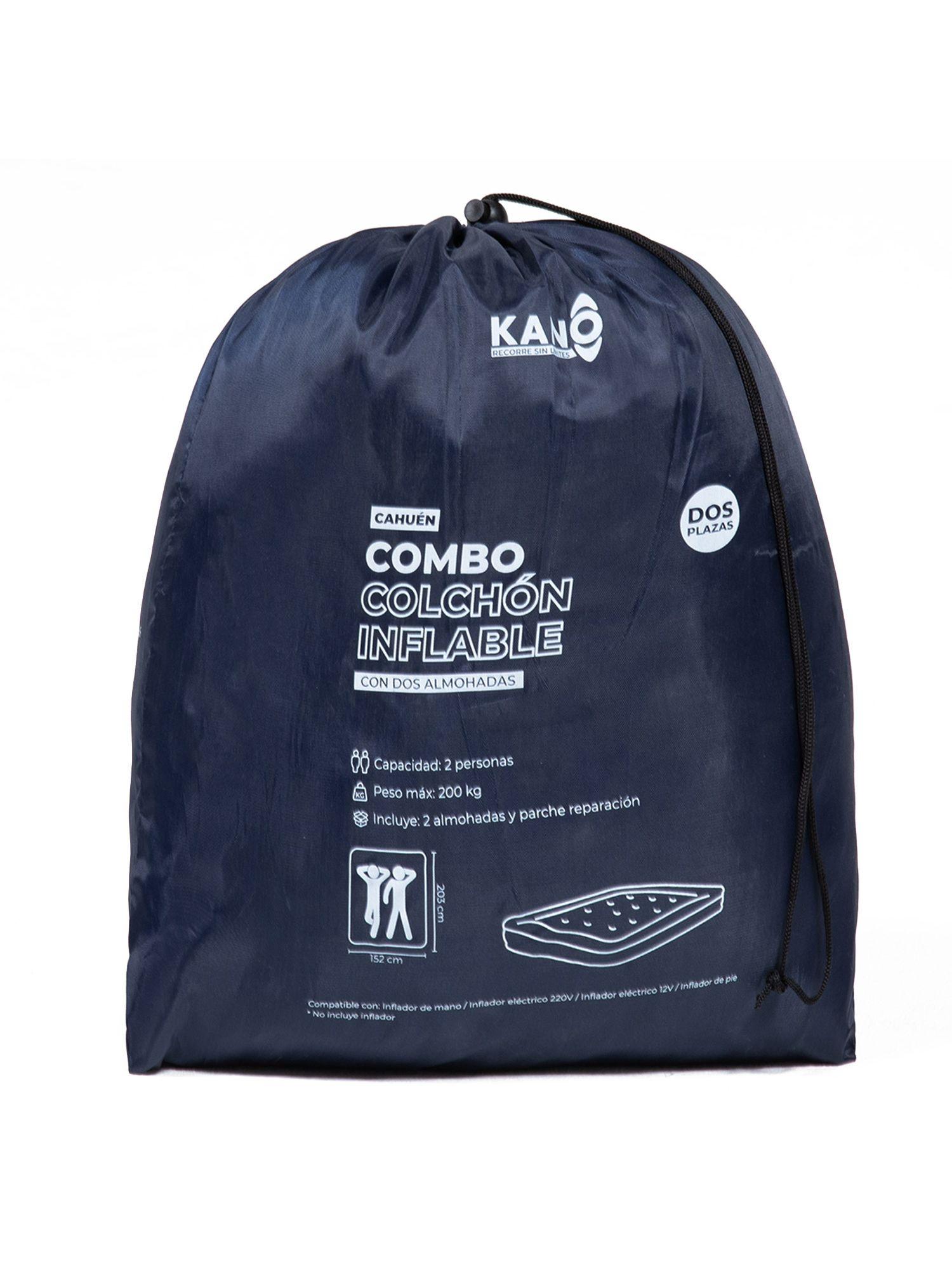Colchón Inflable de 2 Plazas Kano con 2 Almohadas Camping-8