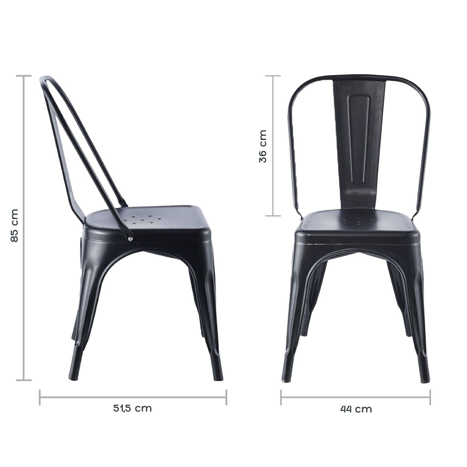 Set de 4 Sillas Relan Tolix Negras-3