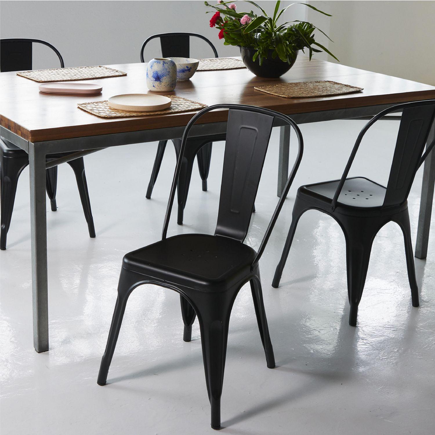 Set de 4 Sillas Relan Tolix Negras-5