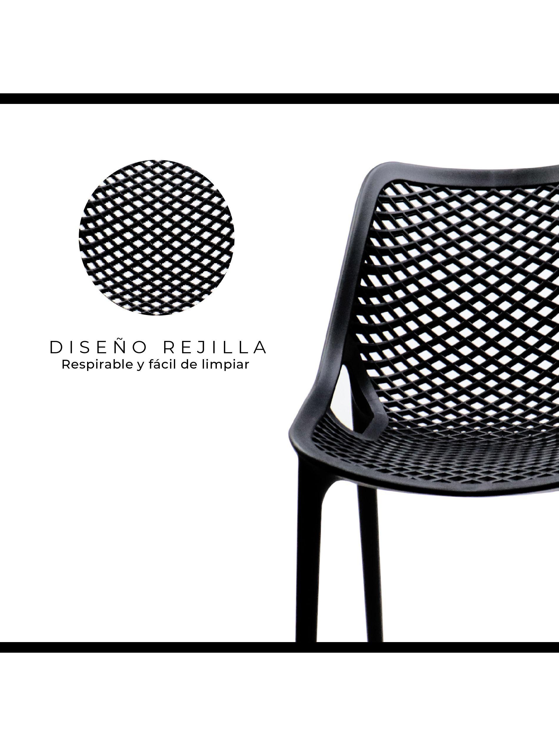 Set de 4 Sillas de Comedor y Terraza Relan Aira Apilables-3