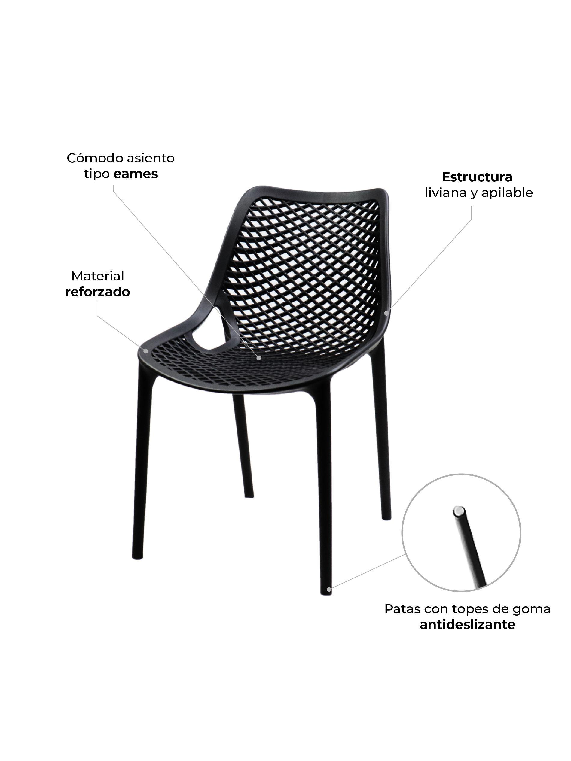 Set de 4 Sillas de Comedor y Terraza Relan Aira Apilables-4