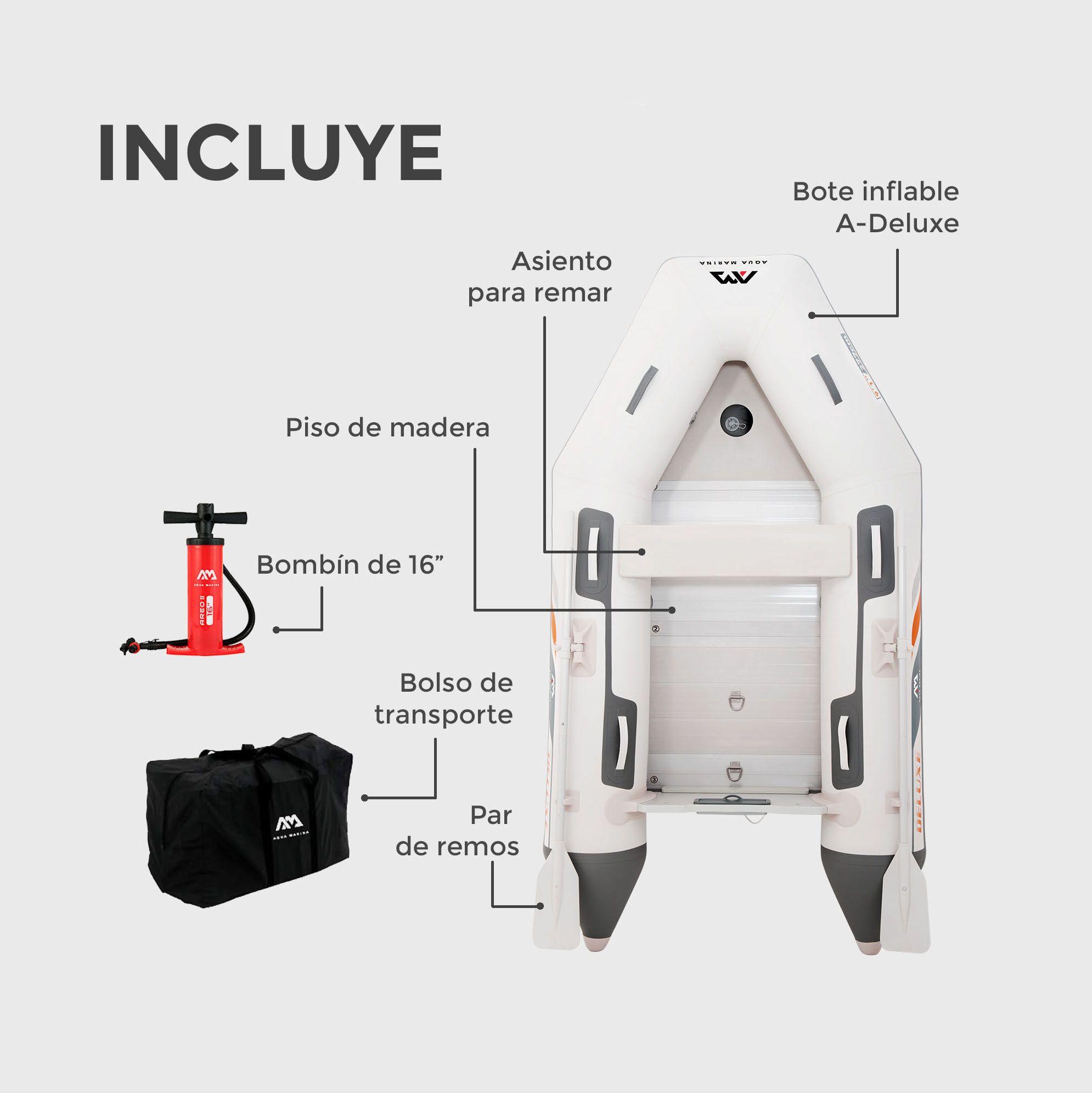 Bote Inflable A-Deluxe 3 Mts Con Para 4 Personas Aqua Marina-2