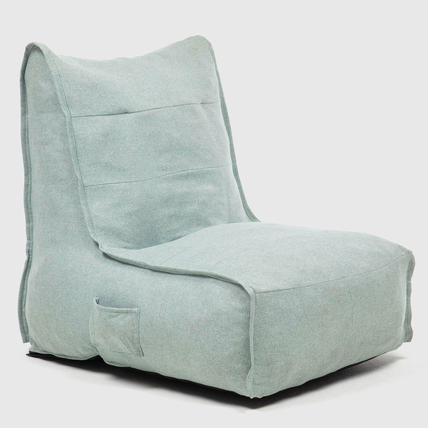 Sillón Pouf / Puff Verde Claro Con Respaldo Relan-0