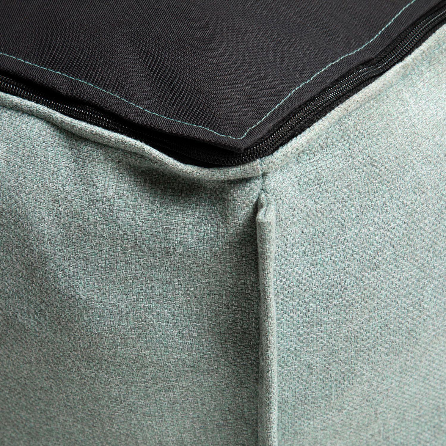 Sillón Pouf / Puff Verde Claro Con Respaldo Relan-6