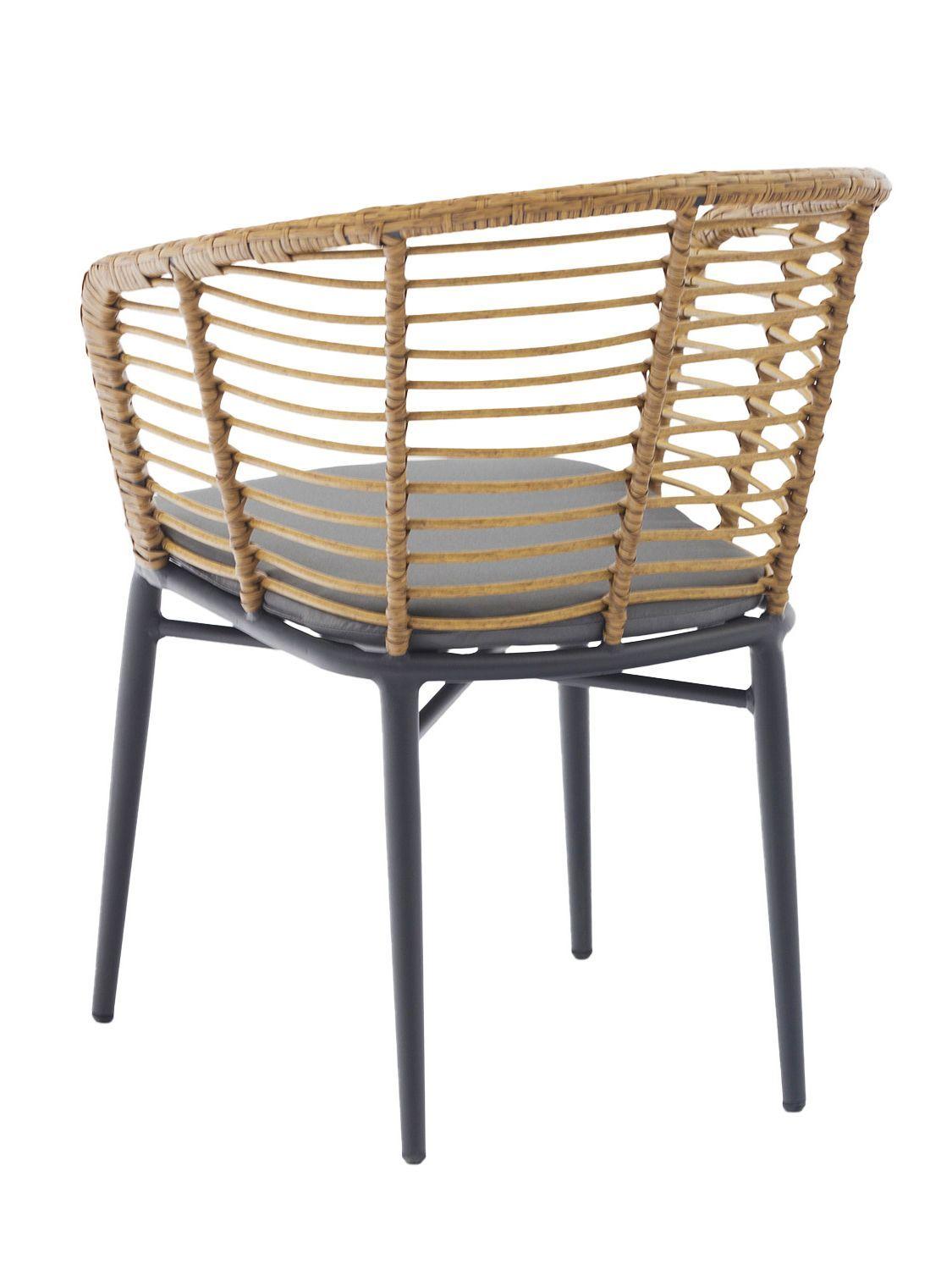 Set  de 2 Sillas Exterior con Cojín Relan Lumpur Ratán Jardín y Terraza-4