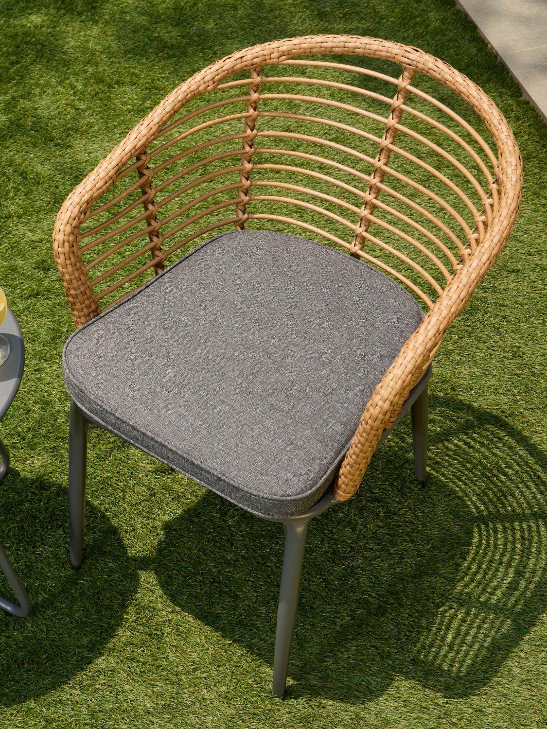 Set  de 2 Sillas Exterior con Cojín Relan Lumpur Ratán Jardín y Terraza-6