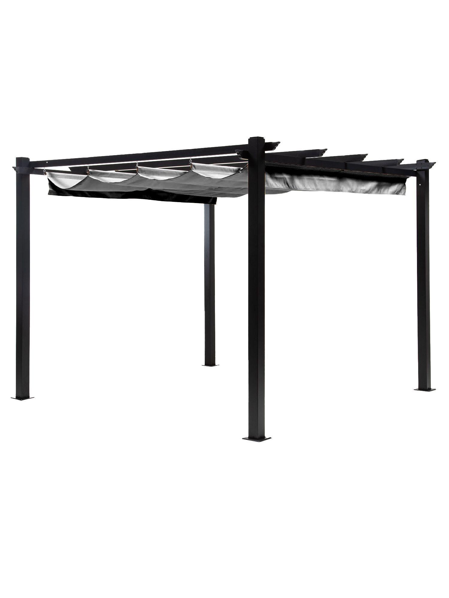 Pérgola Retráctil Gris Relan Tipo Romana Gazebo Toldo 3x3-0