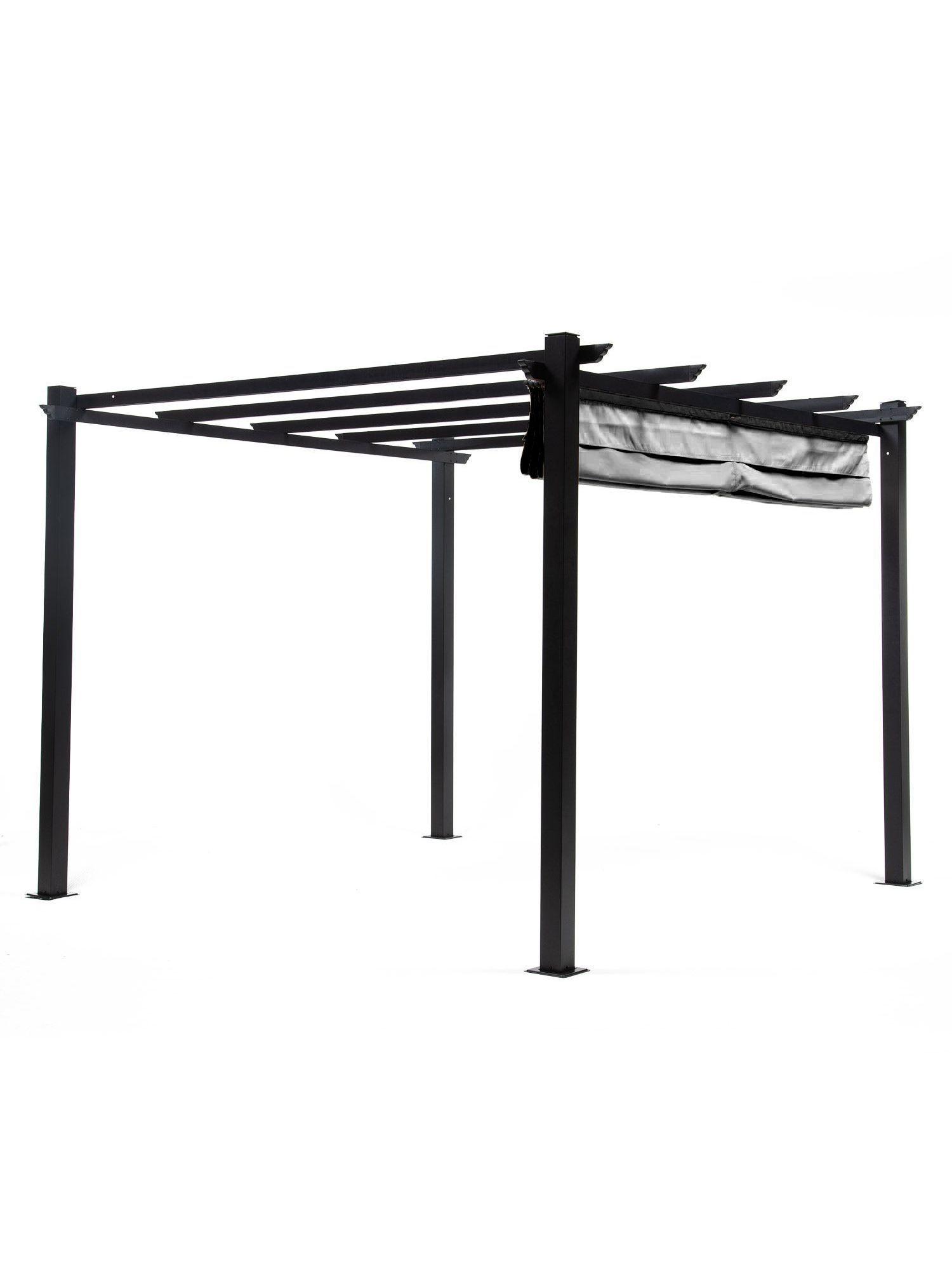 Pérgola Retráctil Gris Relan Tipo Romana Gazebo Toldo 3x3-6