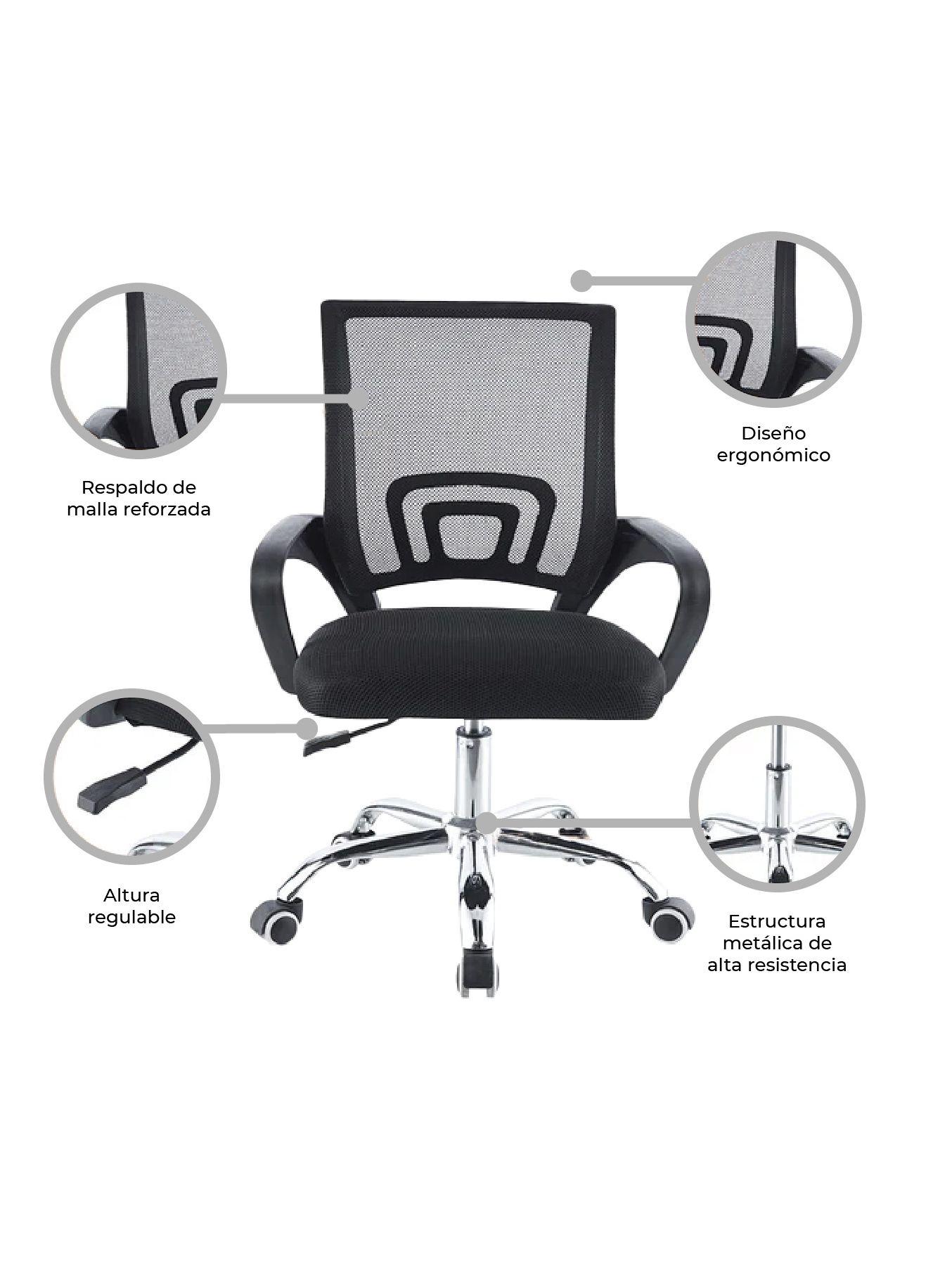 Silla de Oficina Mesh Relan Ergonómica Ejecutiva Giratoria-2