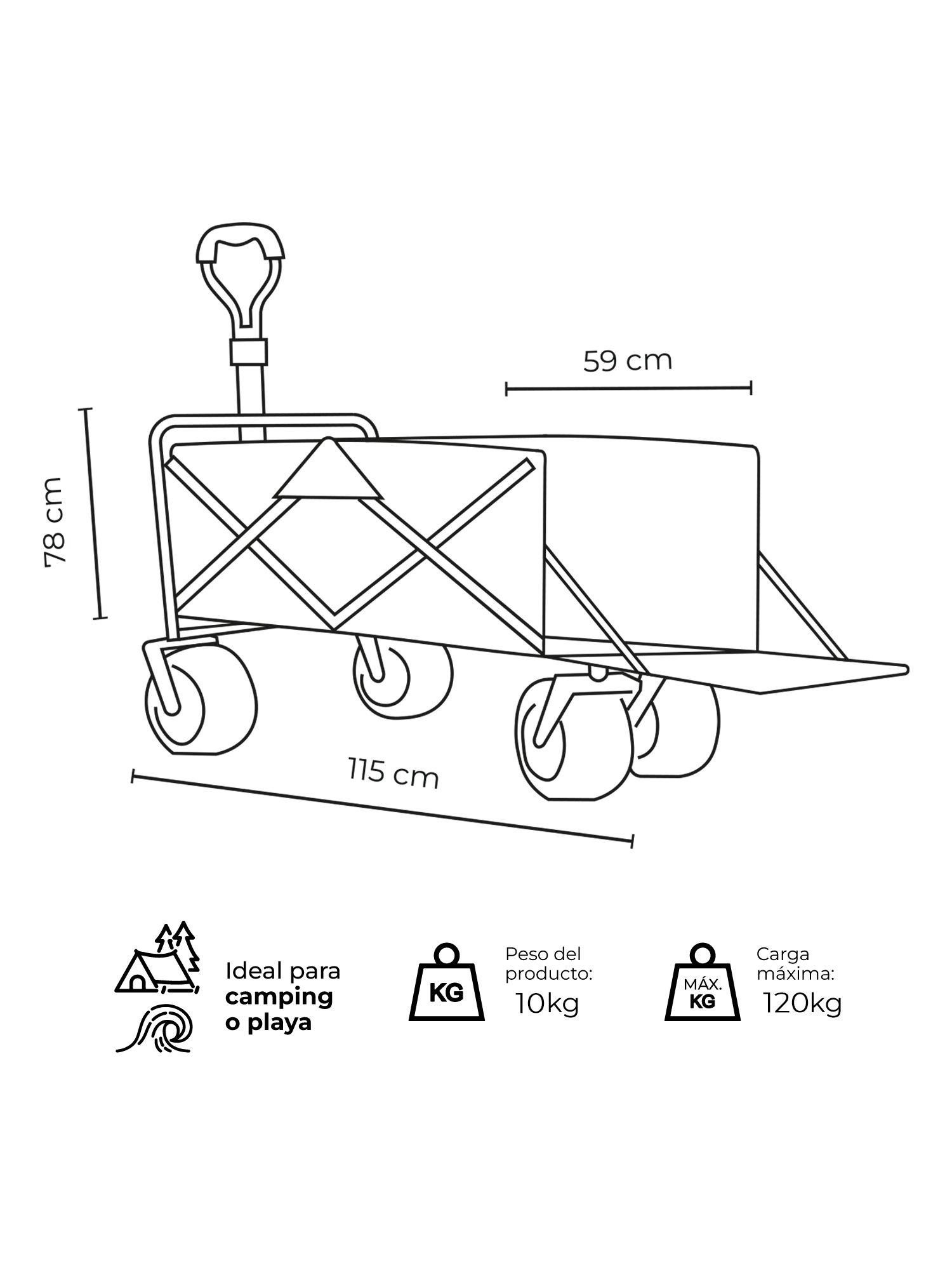 Carro de Transporte Plegable Kano Sherpa 2.0 Tapa Abatible-3