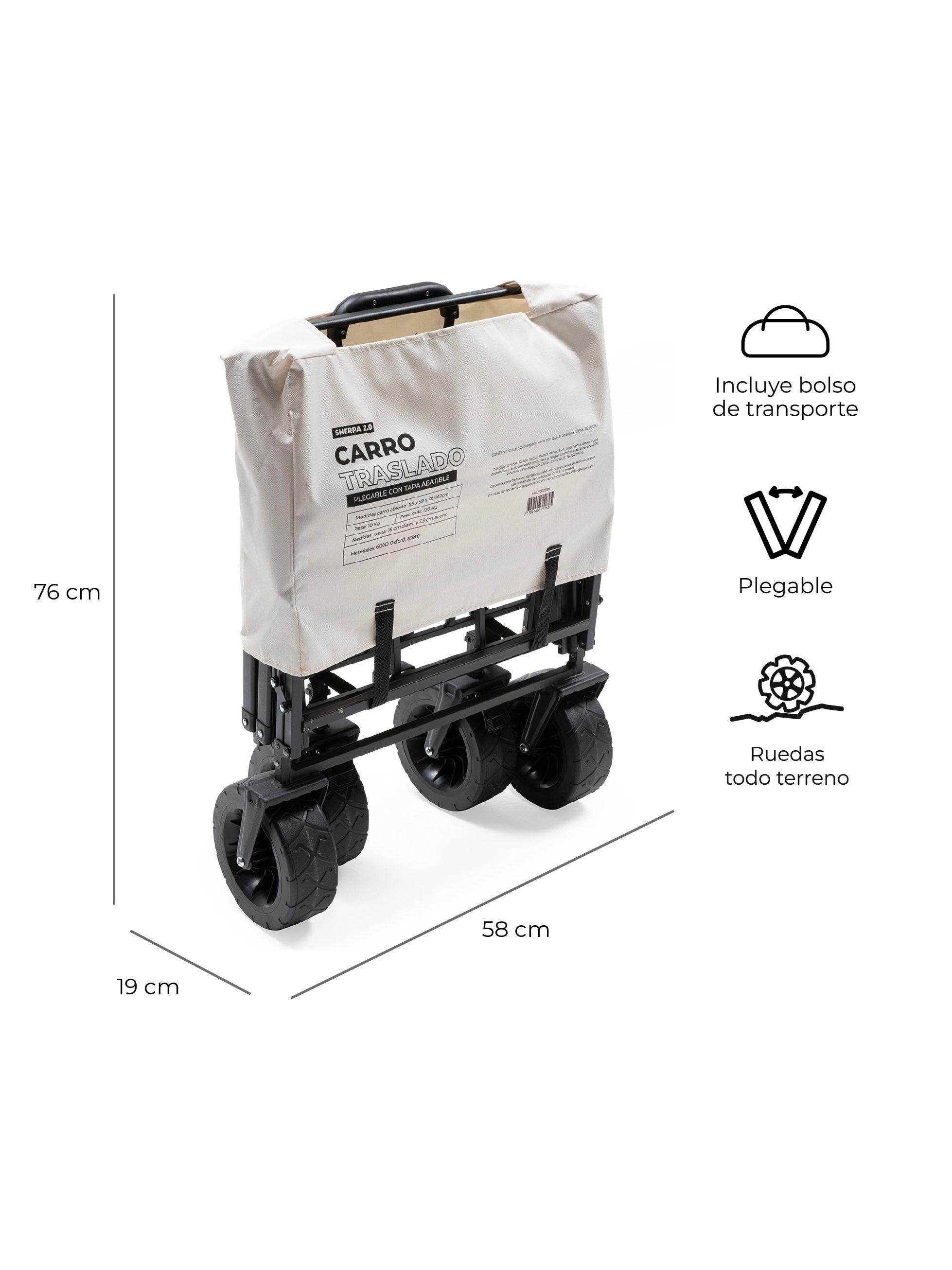 Carro de Transporte Plegable Kano Sherpa 2.0 Tapa Abatible-7