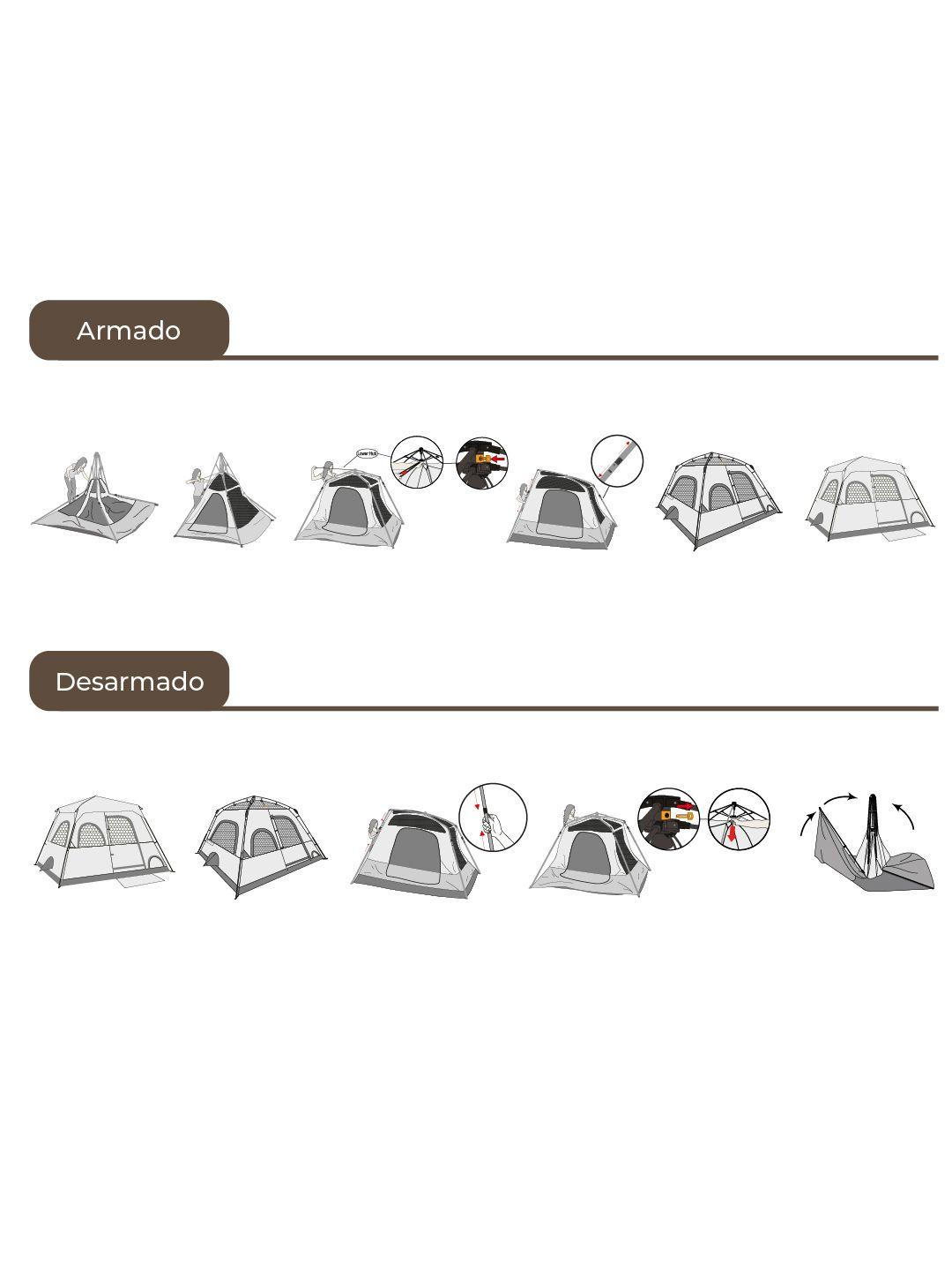 Carpa Laja Camping Automática Instant 4 personas Impermeable-9
