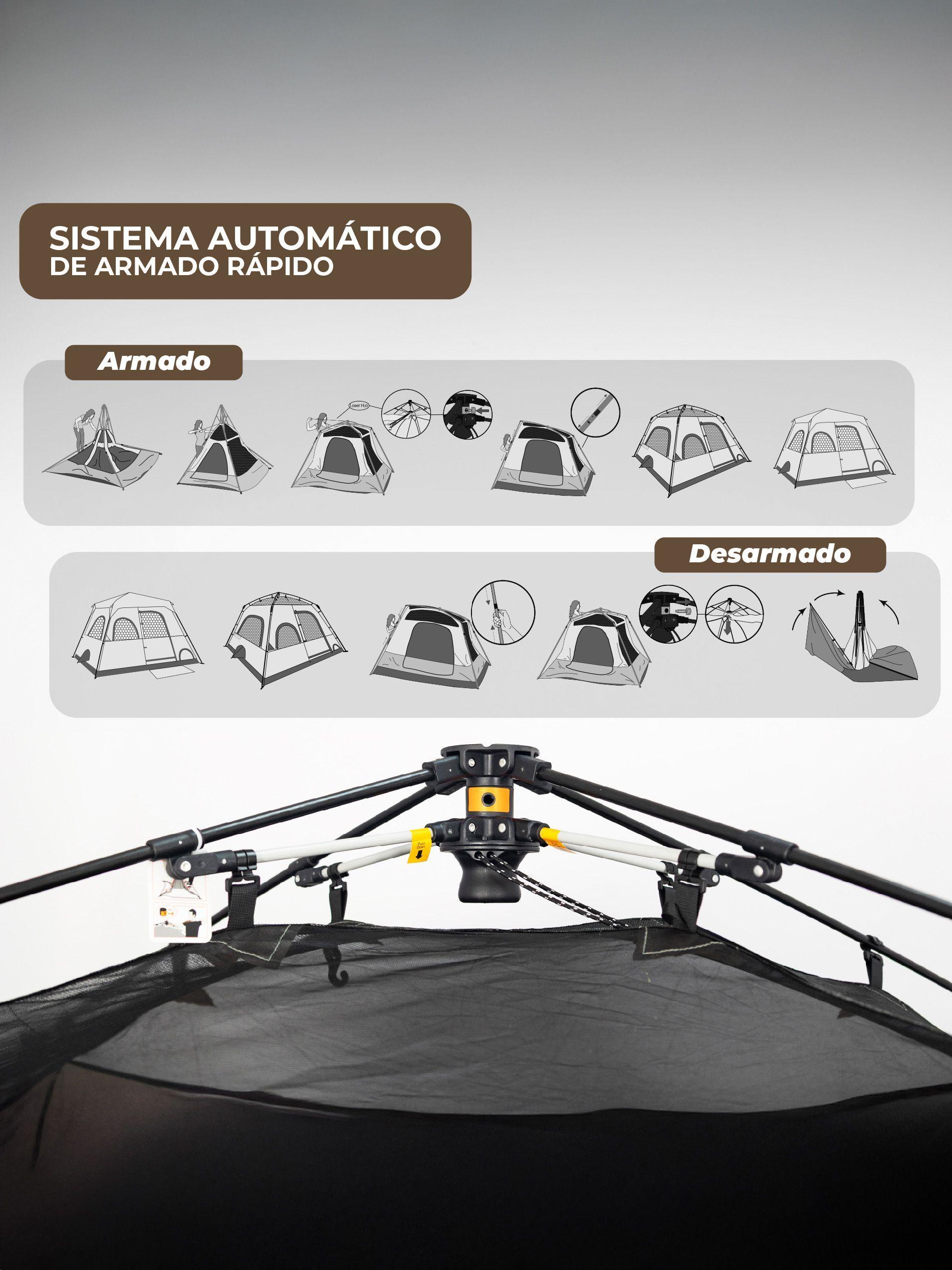 Carpa Laja Camping Automática Instant 4 personas Impermeable-4