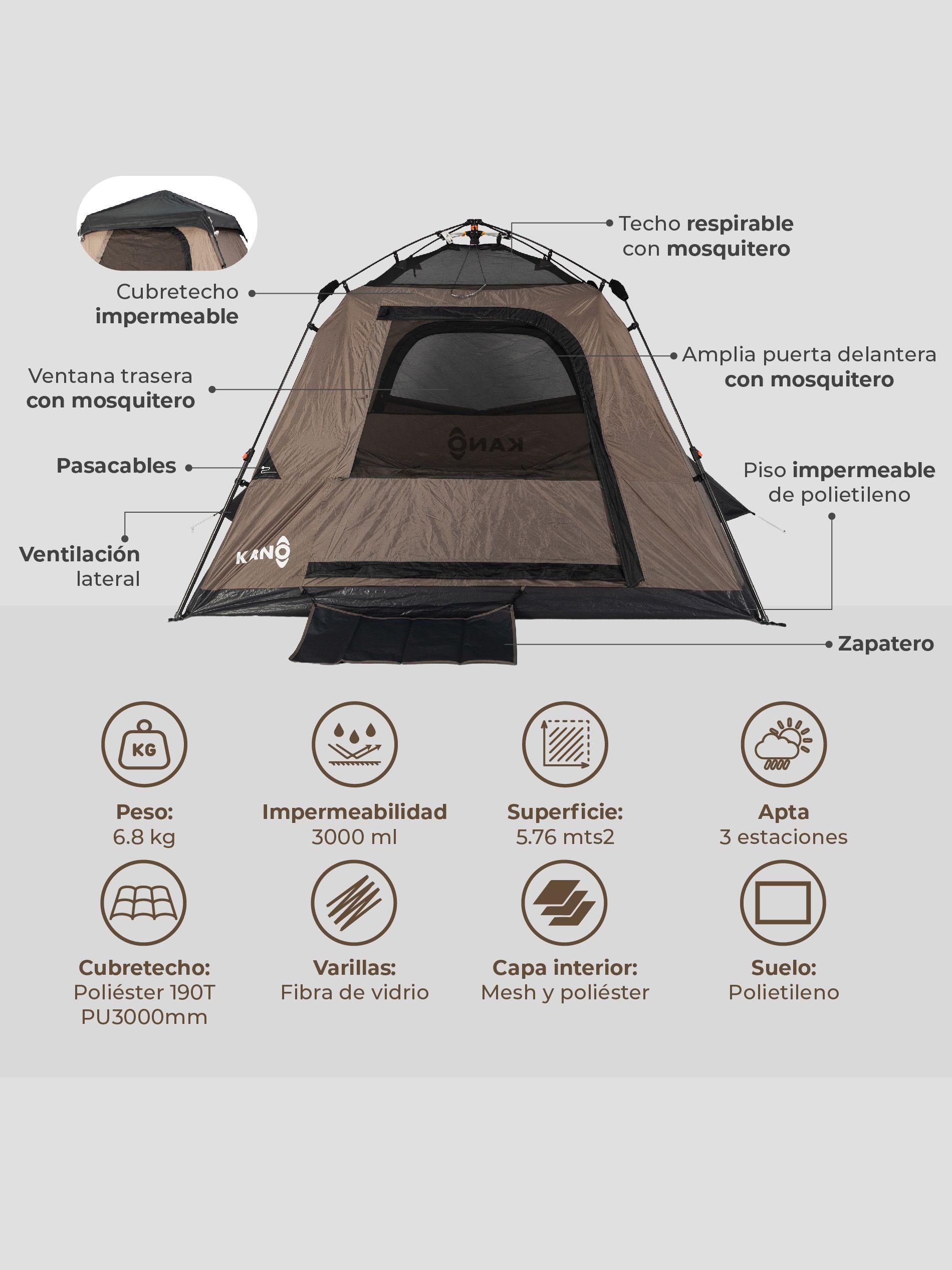 Carpa Laja Camping Automática Instant 4 personas Impermeable-5