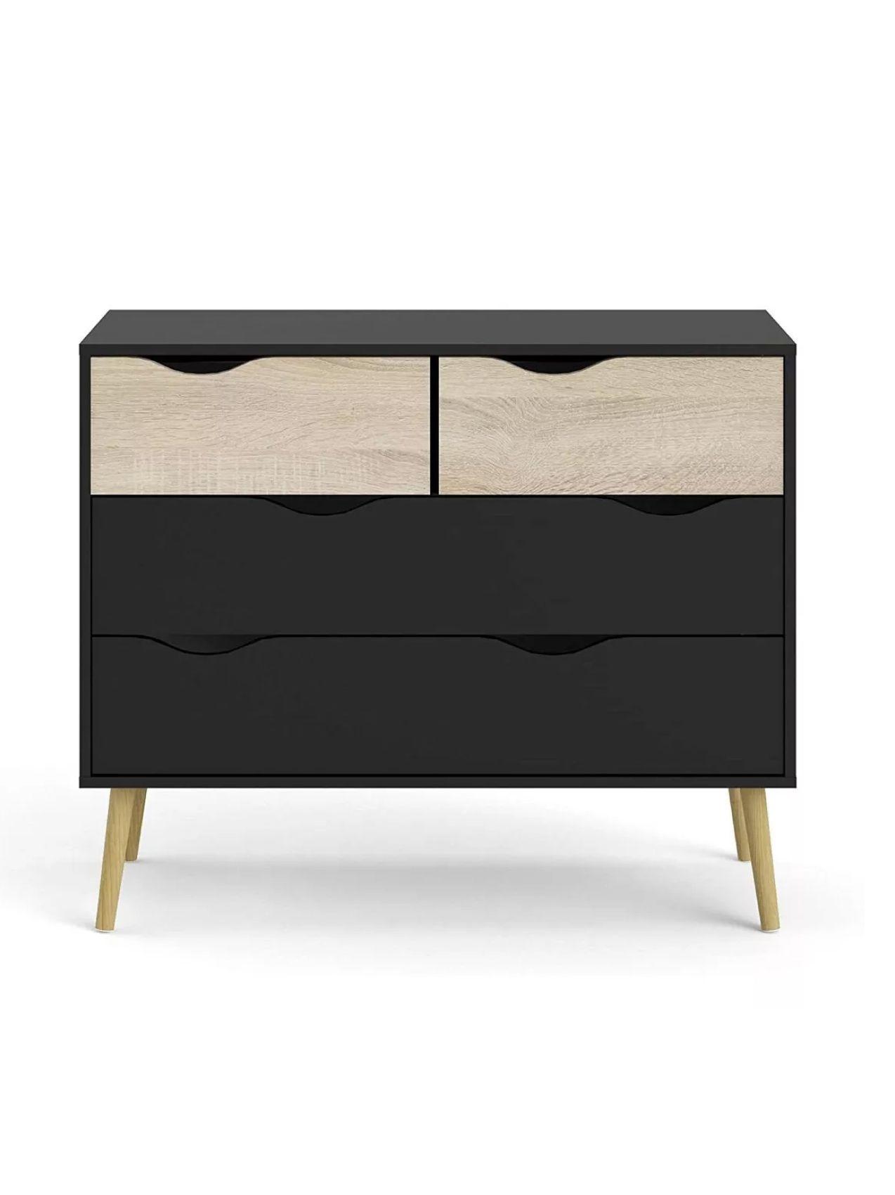 Cómoda Velador Negro Top Living Aloe Cajonera Nórdica-5