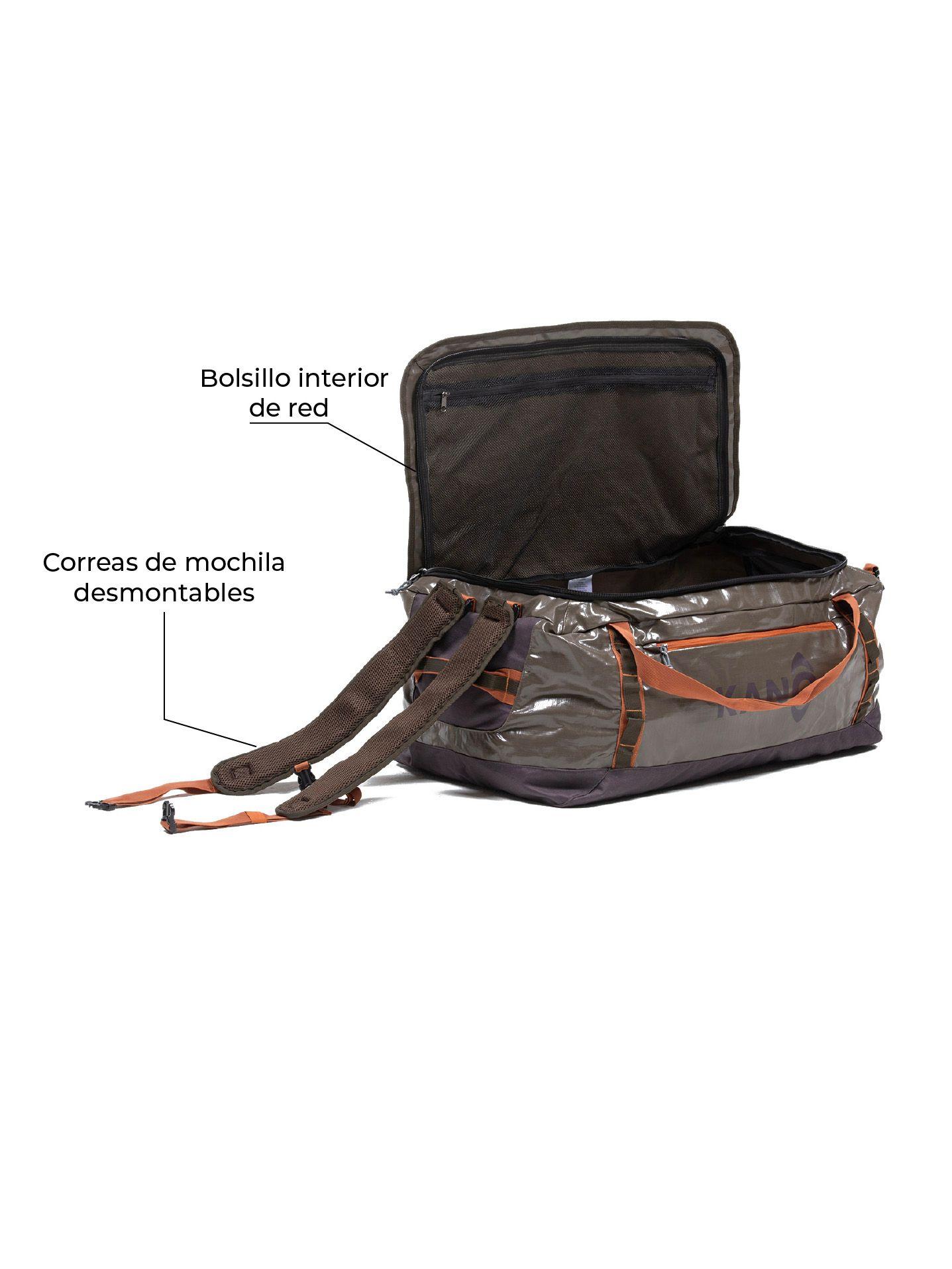 Bolso Mochila Impermeable Kano Outdoor 80L Plegable Café-8