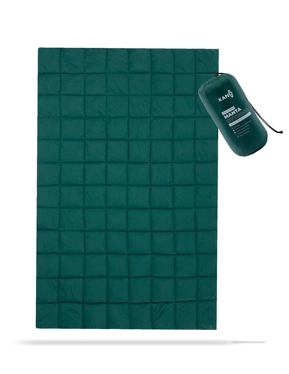 Manta Térmica Camping Kano con Botones Tipo Poncho Verde-0