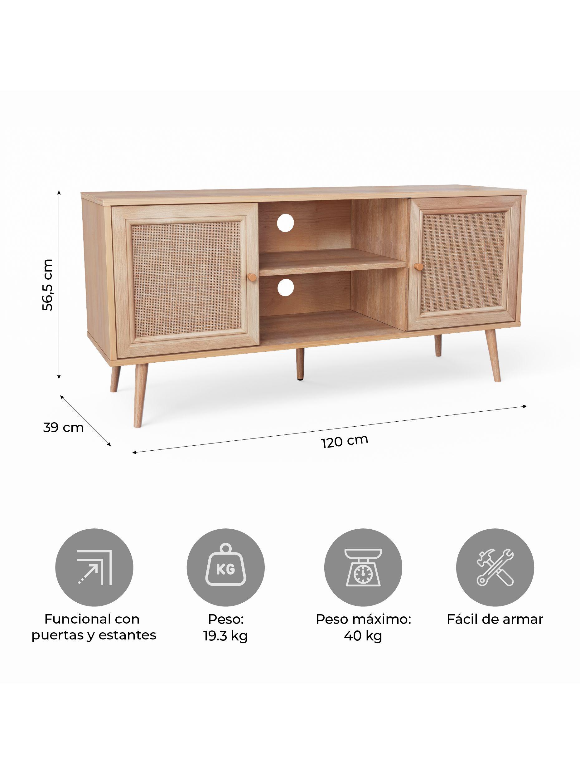 Rack de Tv de Ratán Top Living Bombai con Puertas-2
