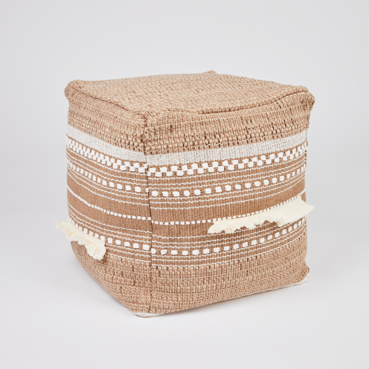 Pouf / Puff Cubo Marroquí Color Café Relan-0