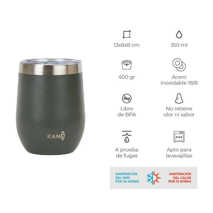 Matera Térmica Gris Oscuro / Matera 350 ml Kano-2