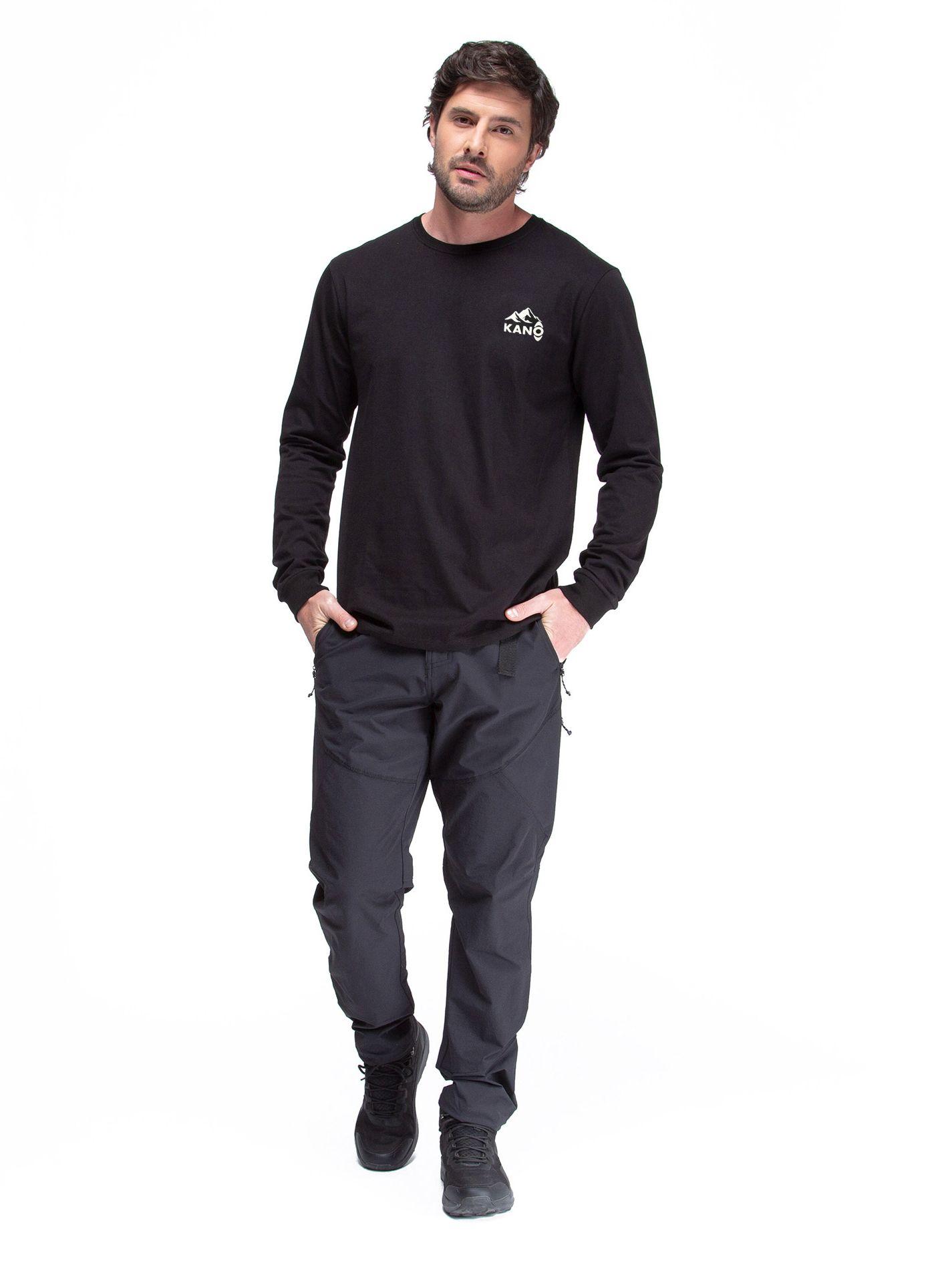 Polera Manga Larga Kano Paine 100% Algodón Orgánico Negro-2