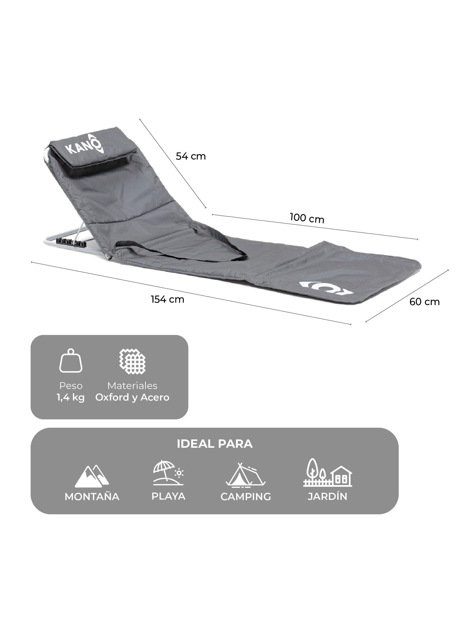 Reposera Con Respaldo Ajustable Kano 5 Niveles Portátil-3