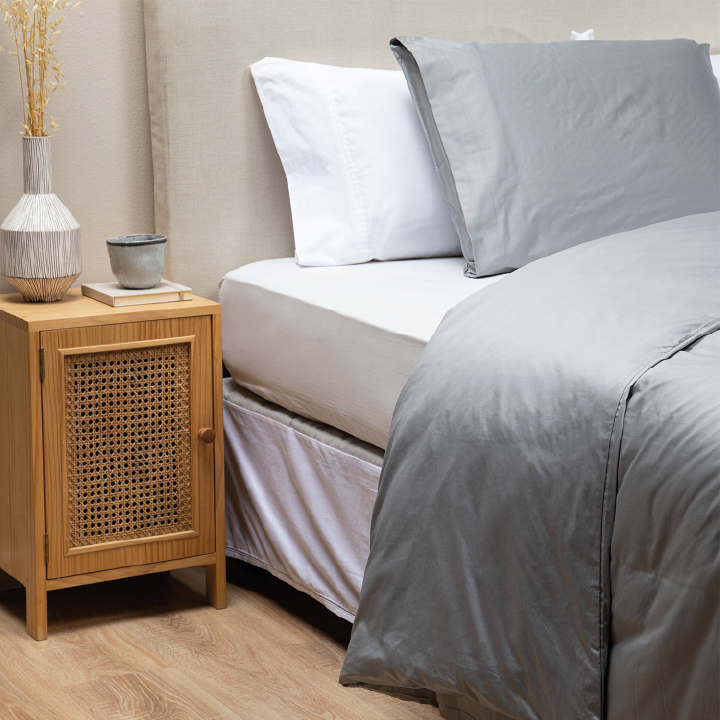 Cubre Plumón Bambú 300 Hilos Gris 1.5 Plazas Relan-3