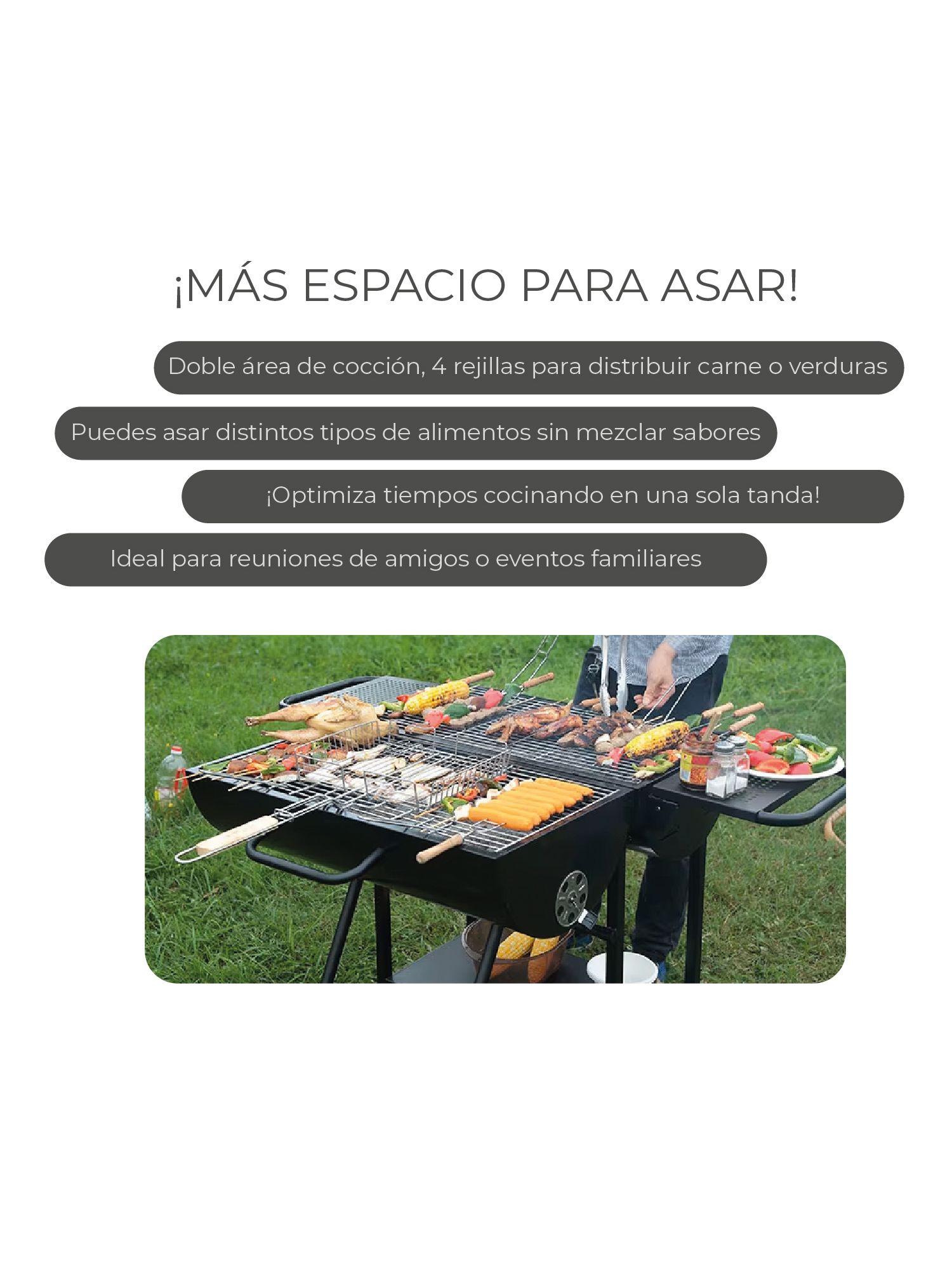 Parrilla Tambor Doble Cuerpo Relan a Carbón con Ruedas-5