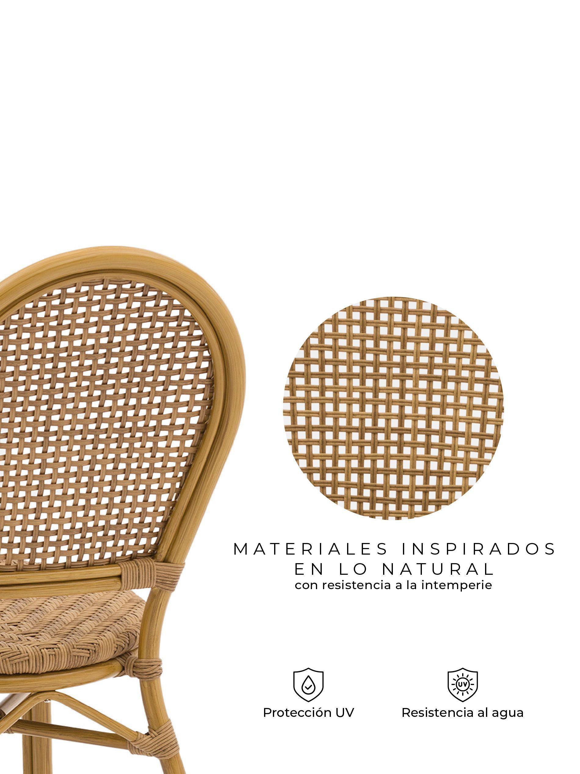 Set de 2 Silla Exterior Relan Kina Ratán Jardín y Terraza-3