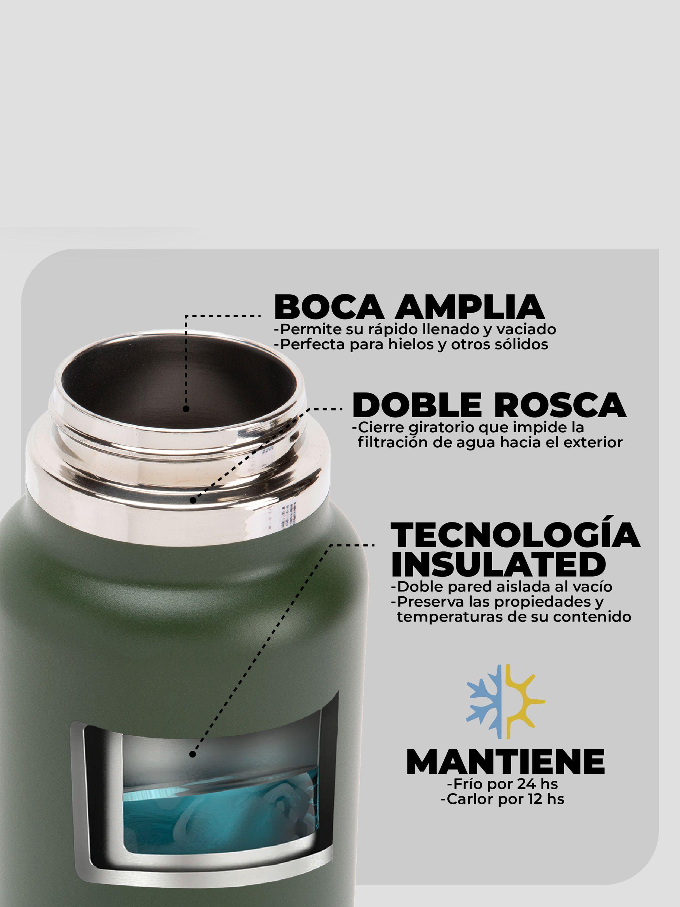 Botella Insulada Verde Oscuro 1.2 litros / Botella Agua Kano-2