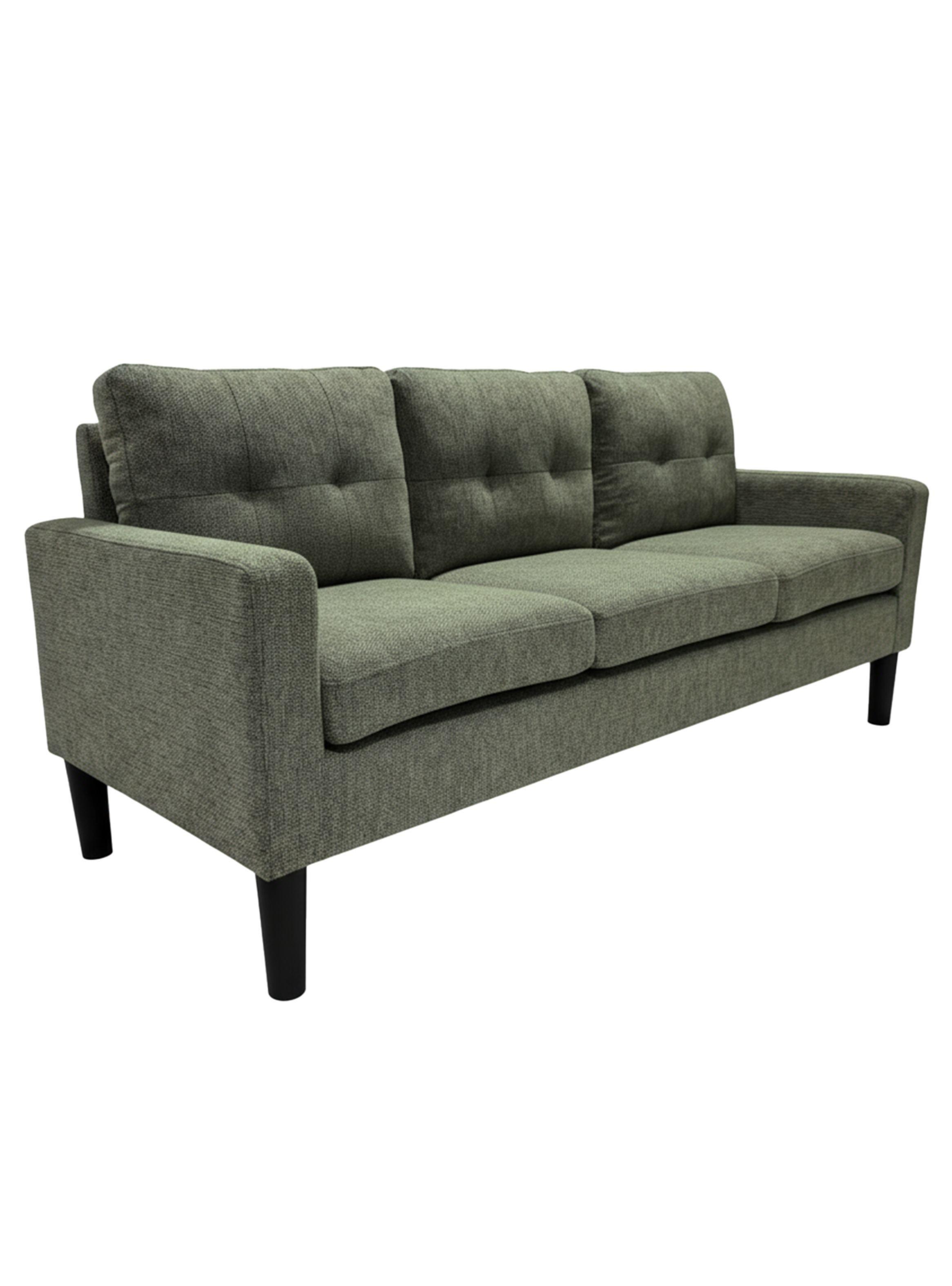 Sofá 3 Cuerpos Relan Sutri Sillon Capitoné Verde-2