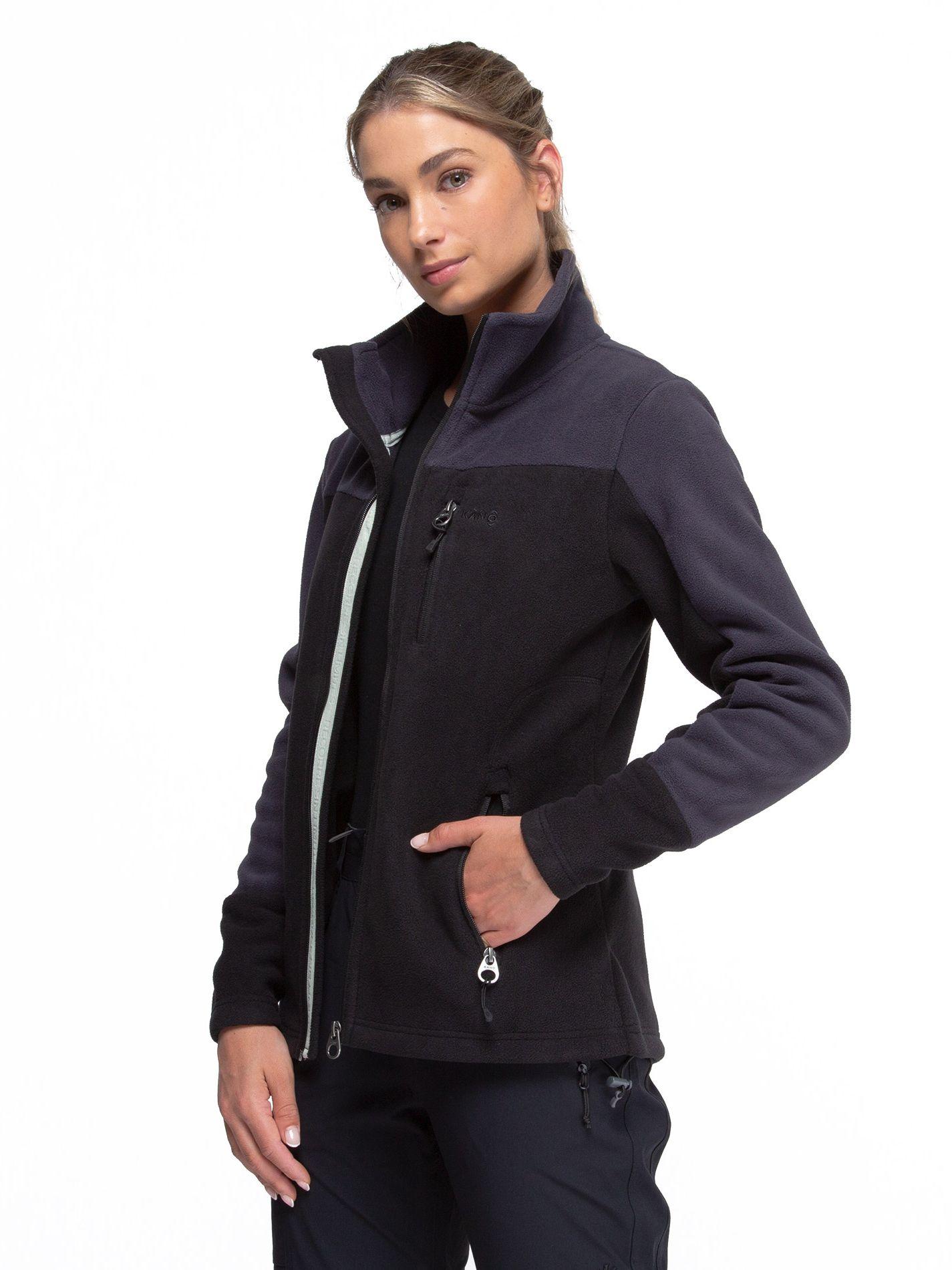 Chaqueta Polar Mujer Kano Canelo Negro Polerón Full Zip-9