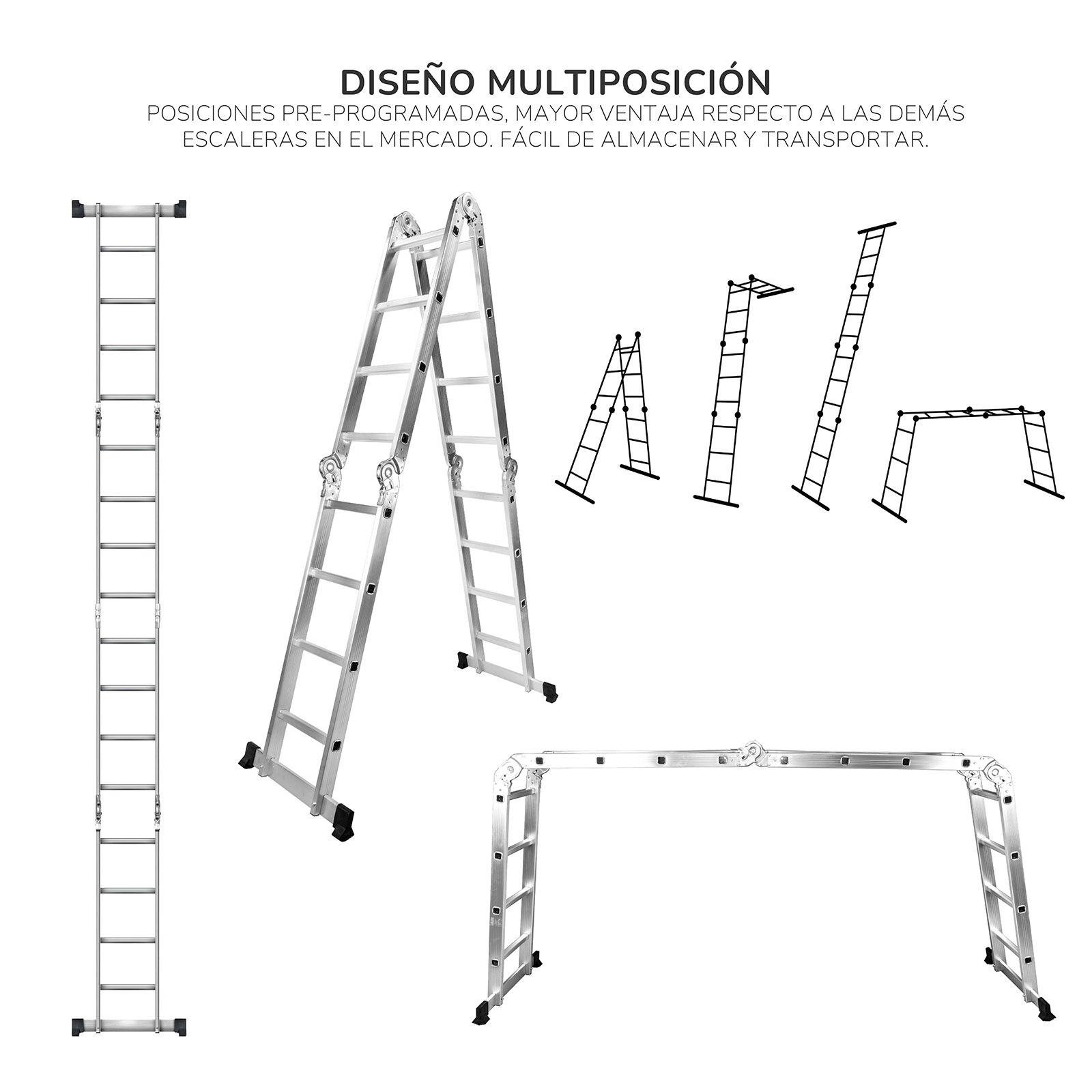 Escalera Plegable Relan Multipropósito 16 Peldaños-2