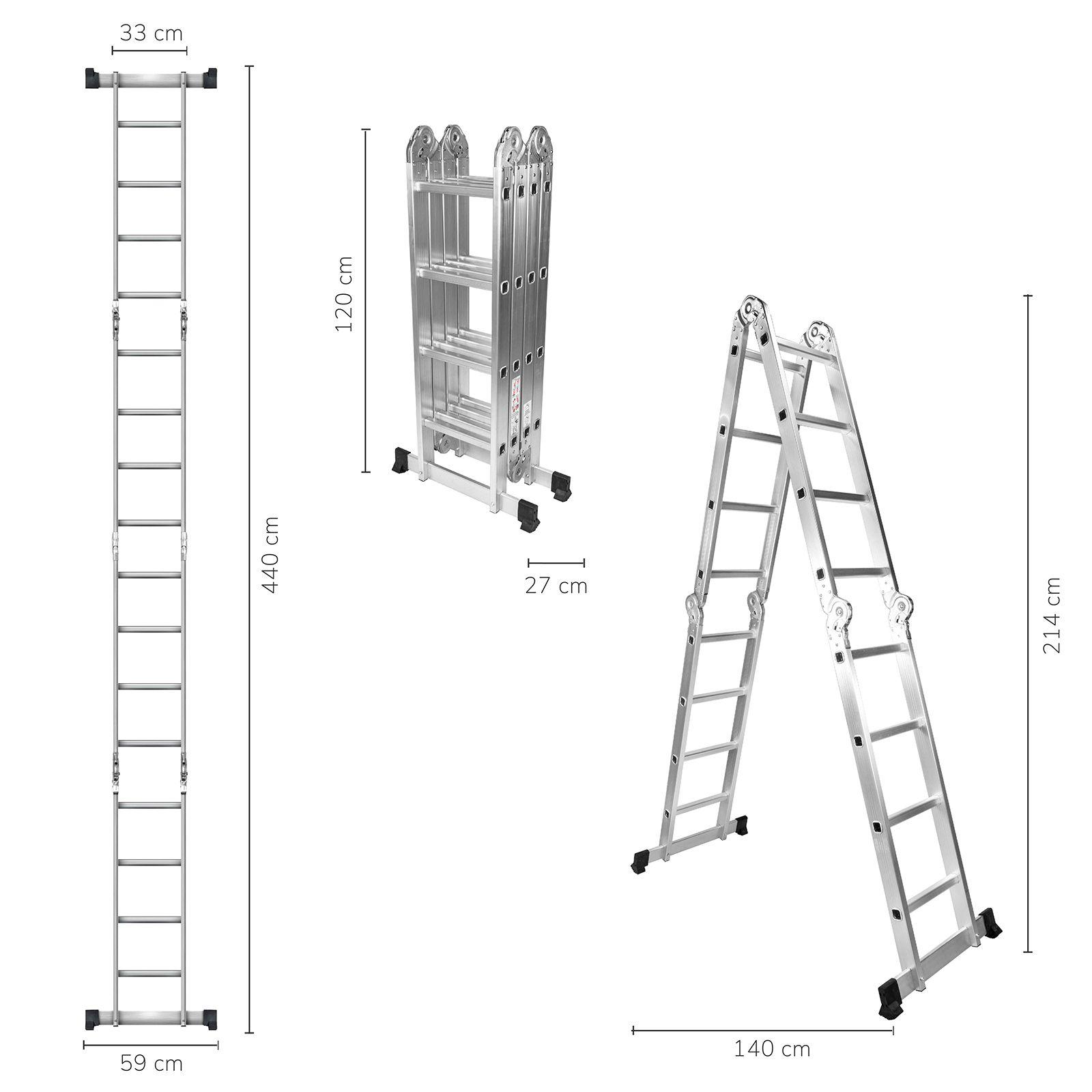 Escalera Plegable Relan Multipropósito 16 Peldaños-5