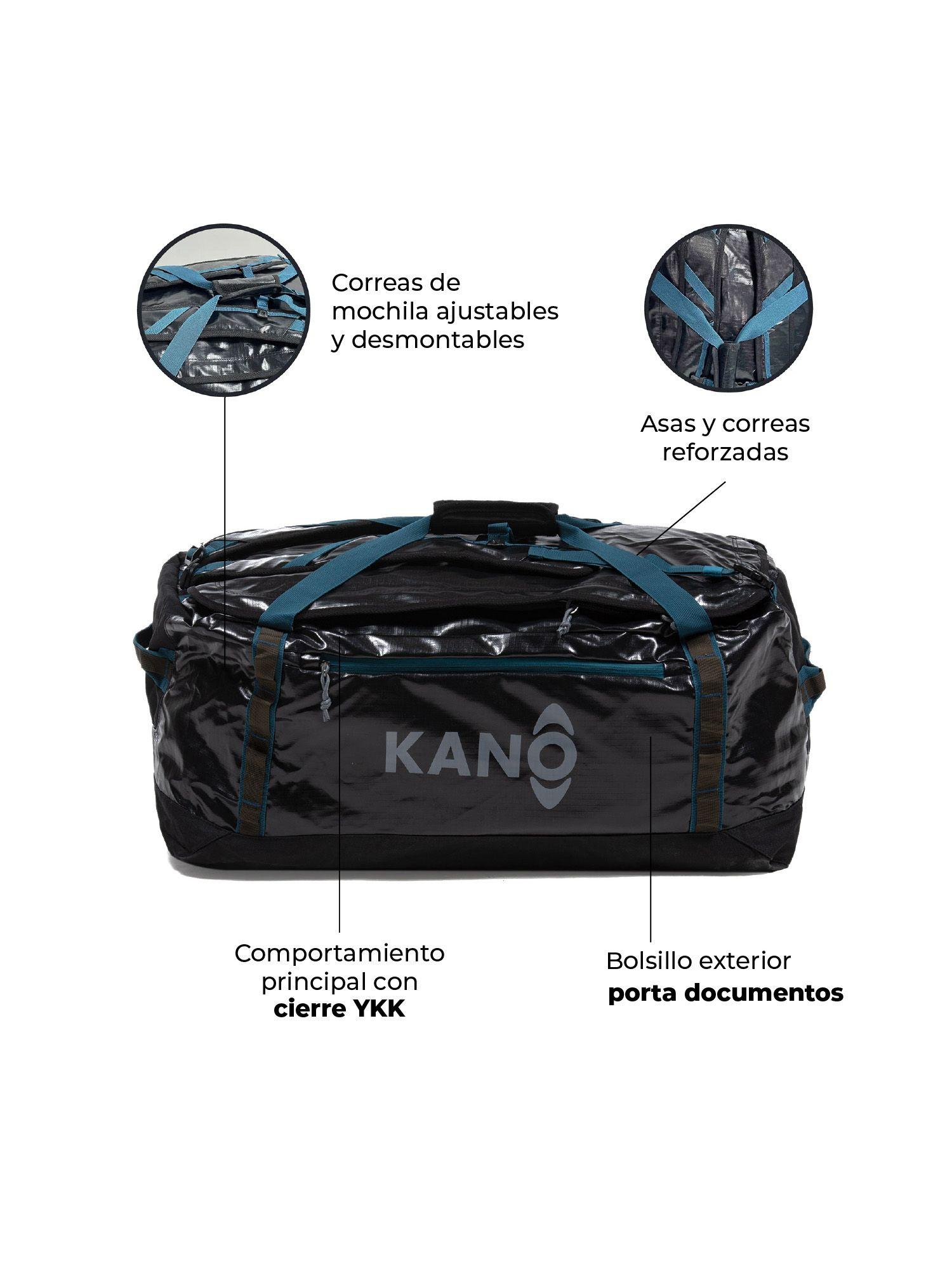 Bolso Mochila Impermeable Kano Outdoor 80L Plegable Negro-4