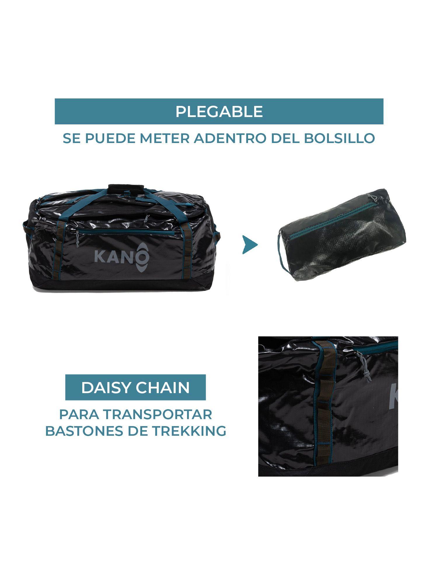 Bolso Mochila Impermeable Kano Outdoor 80L Plegable Negro-8