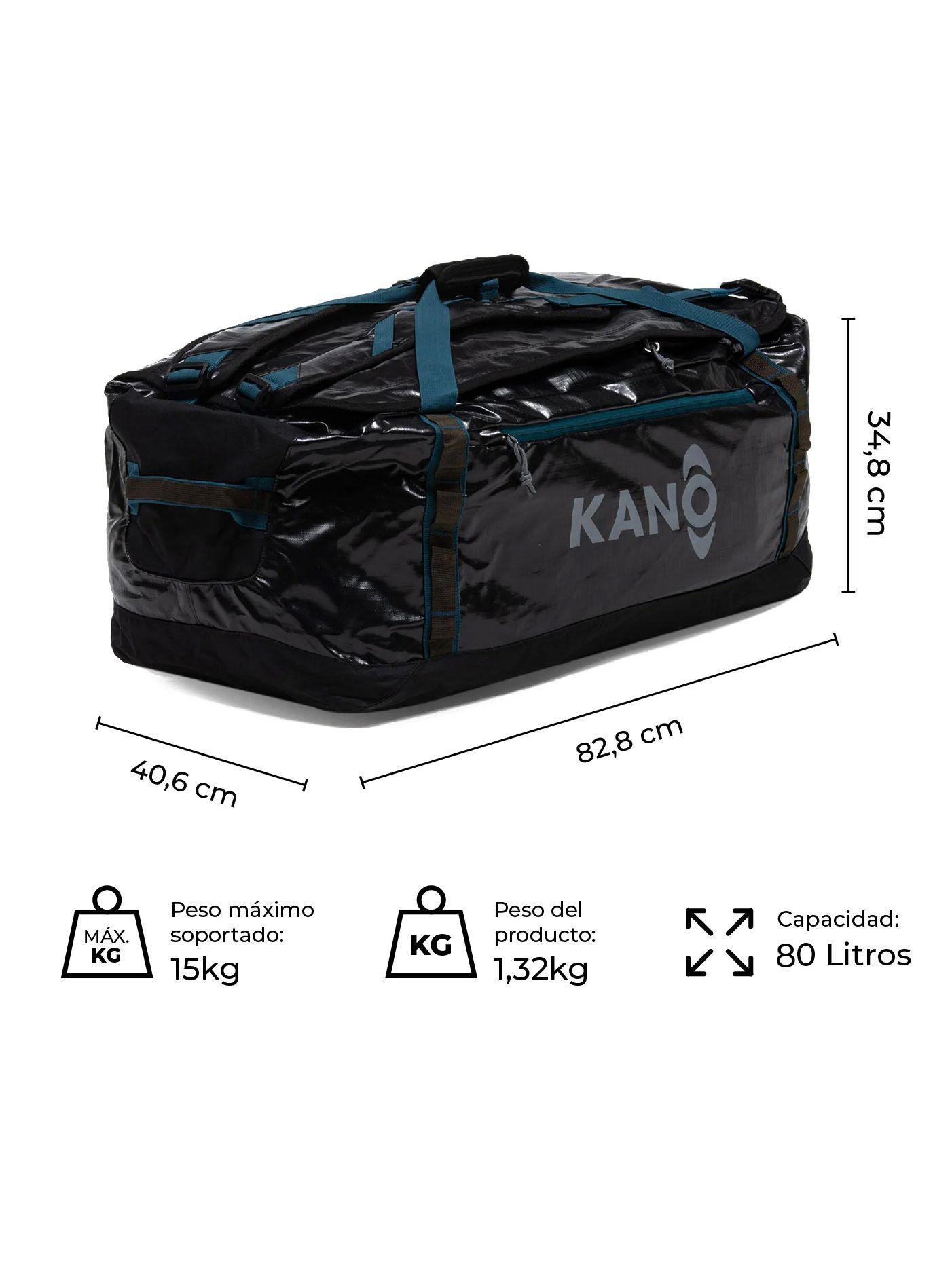 Bolso Mochila Impermeable Kano Outdoor 80L Plegable Negro-2