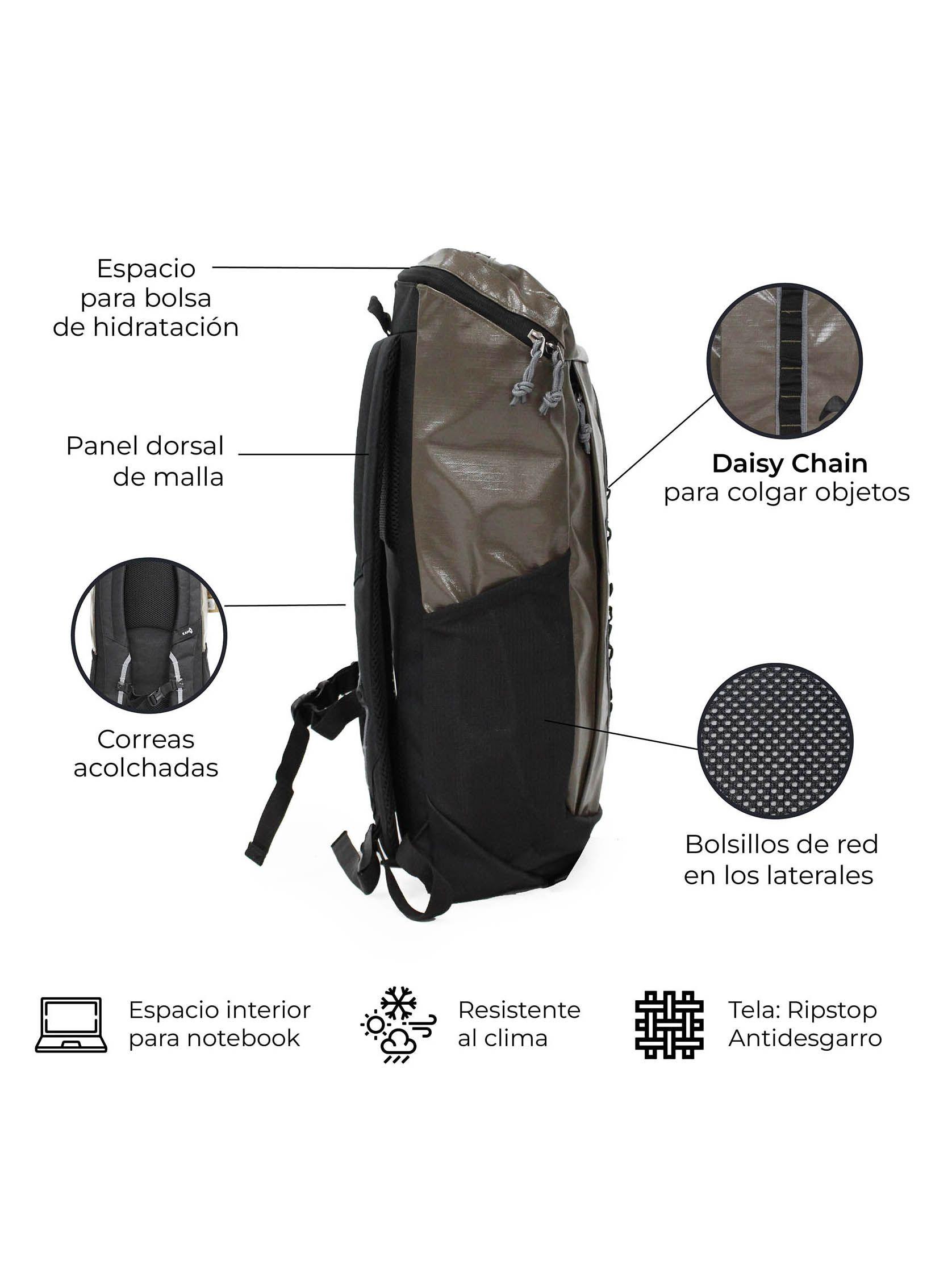 Mochila Outdoor Kano 25L Trekking Camping Resistente Marrón-2