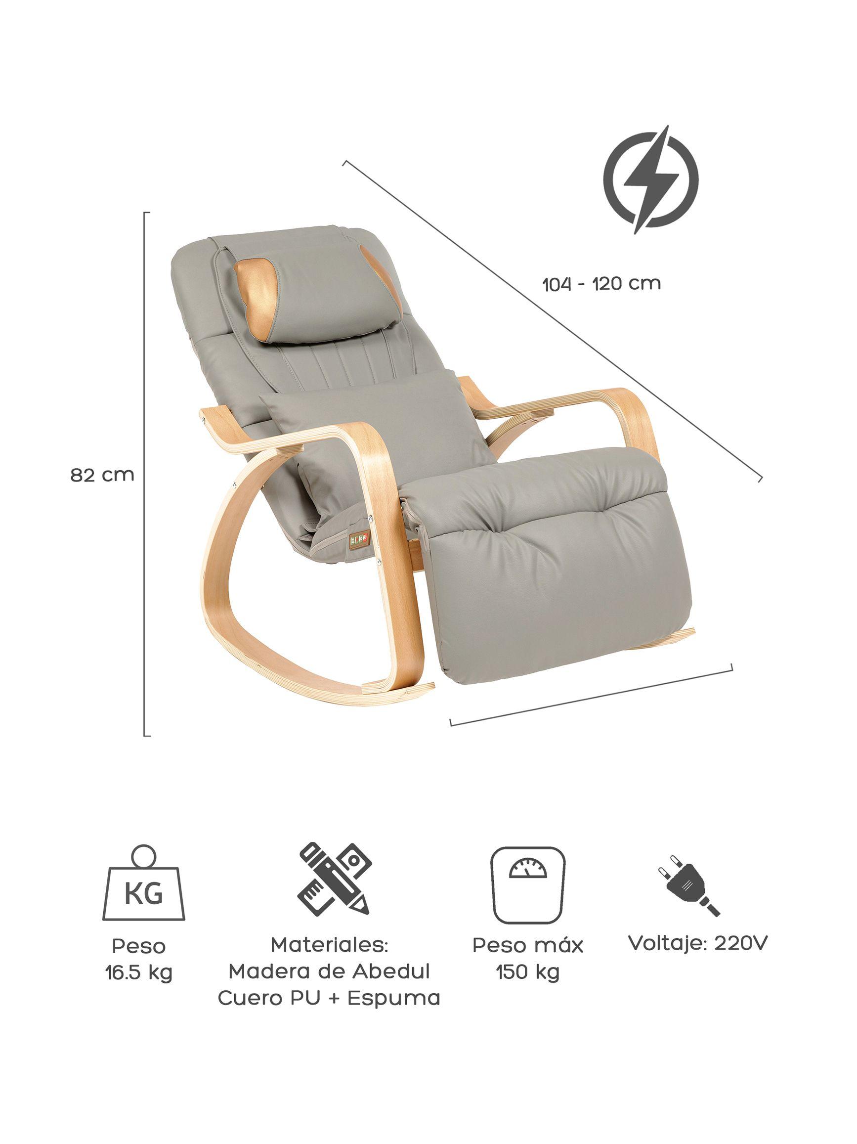 Silla Masajeadora Relan Grey Mecedora Con Vibración y Calor-1