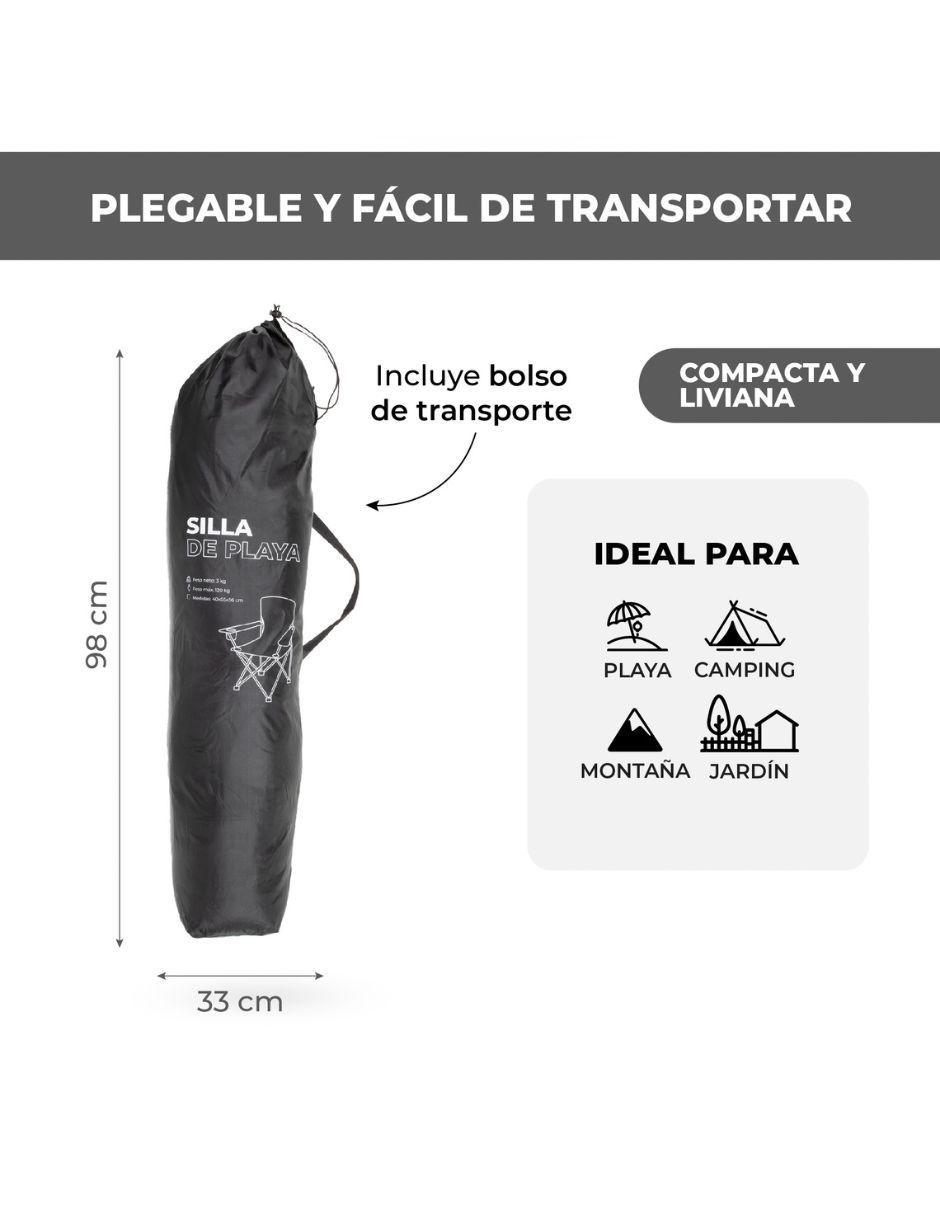 Silla Plegable Para Camping Kano Cucao Reforzada Acolchada-5