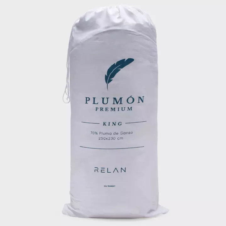 Plumón 70% Plumas de Pecho de Ganso Blanco King Relan-5