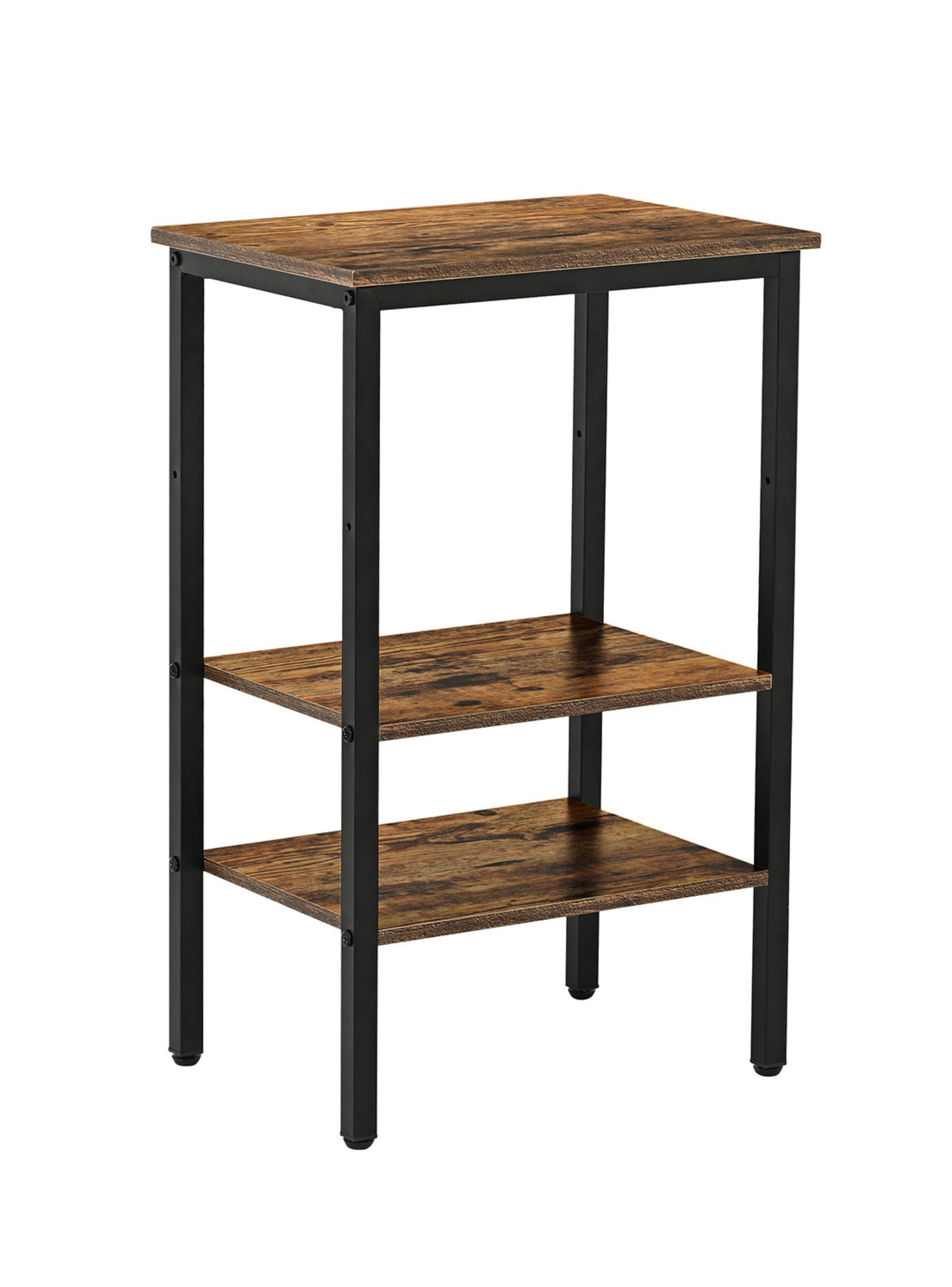 Velador Moderno Relan Estilo Industrial Con Cajón y Repisa-4