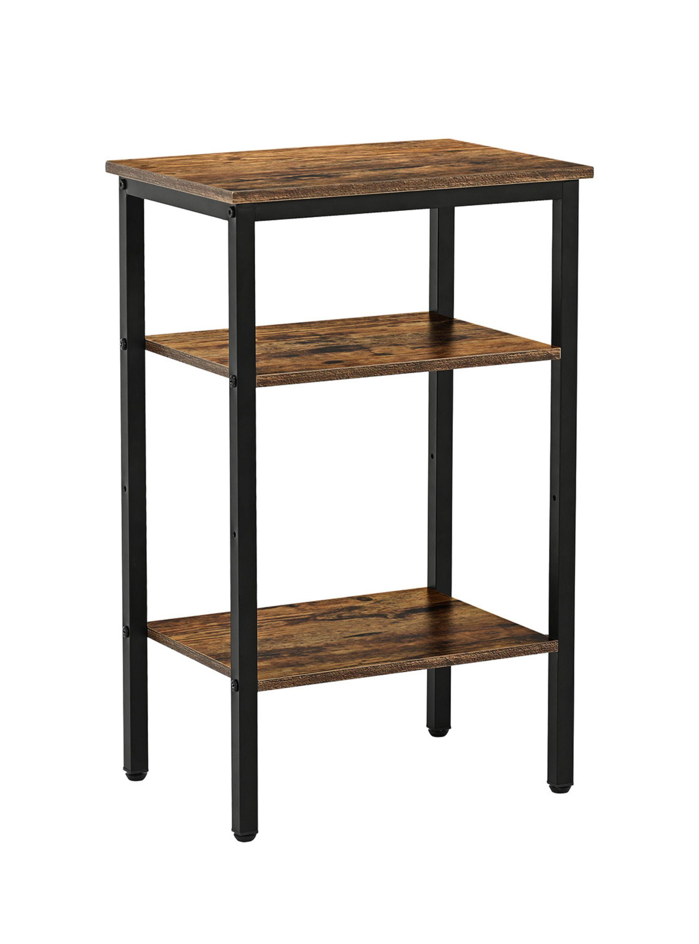Velador Moderno Relan Estilo Industrial Con Cajón y Repisa-7