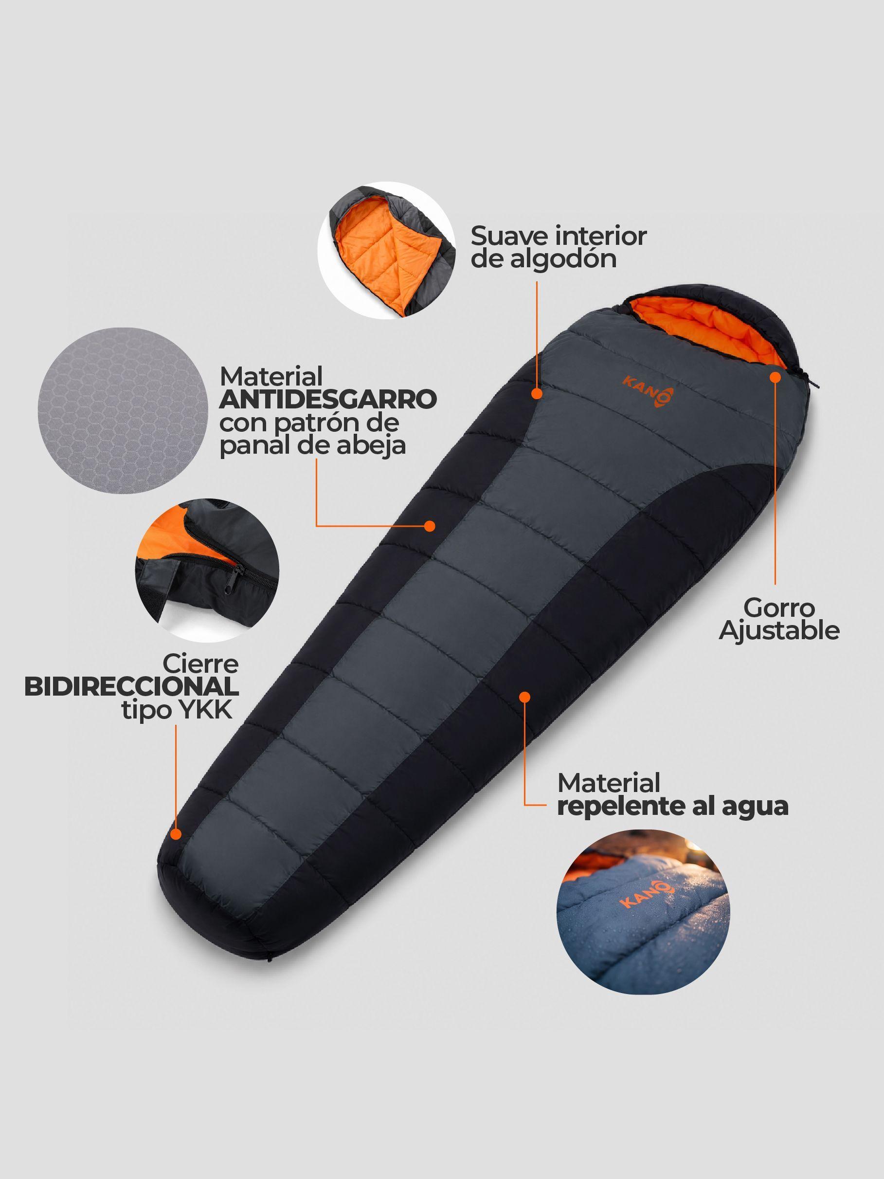 Saco de Dormir Kano El Plomo 0 / 5 / 15°C 1,2 Kg Gris-4