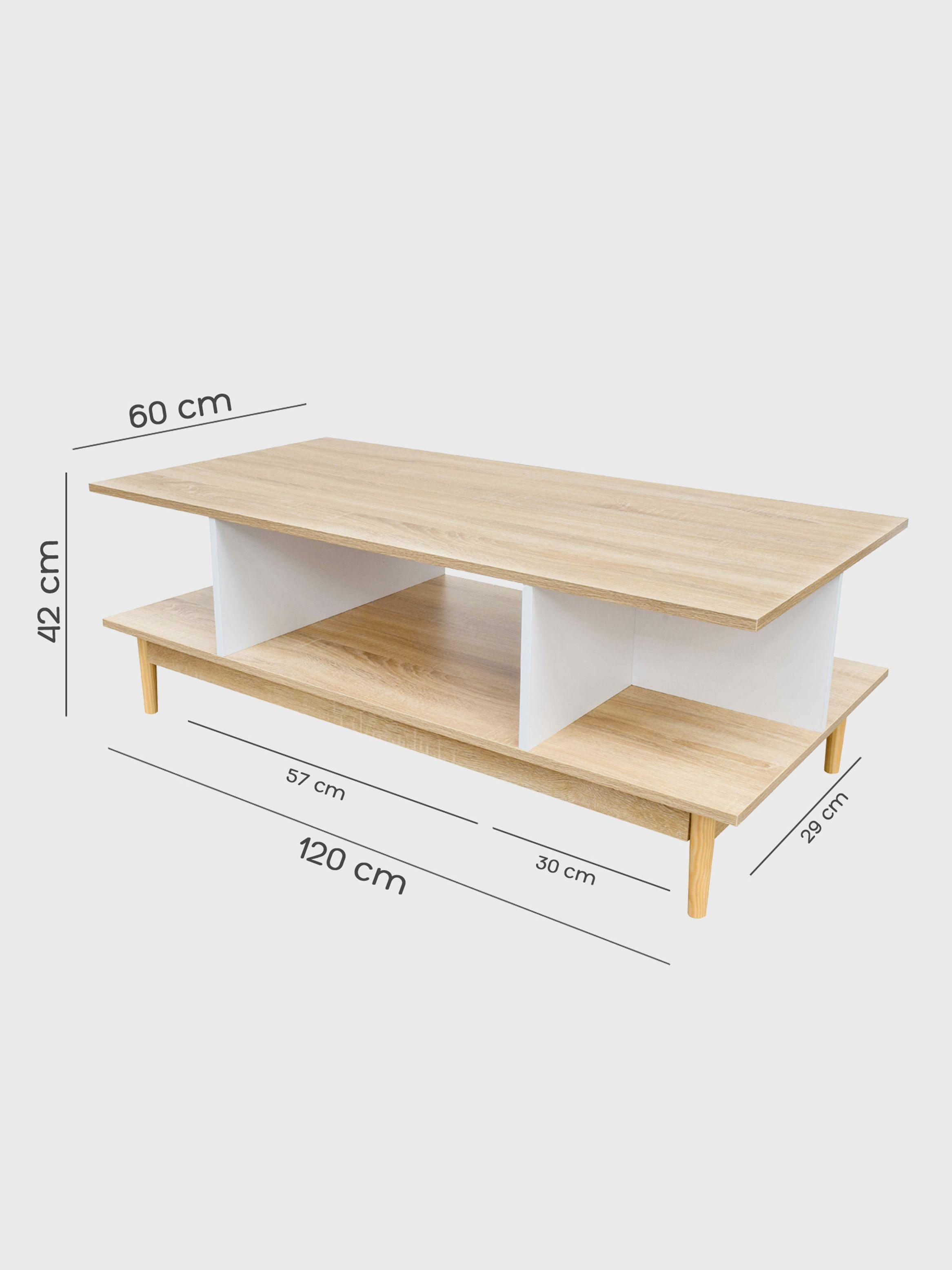 Mesa de Centro Top Living Bari Rectangular Lateral Nórdica-2
